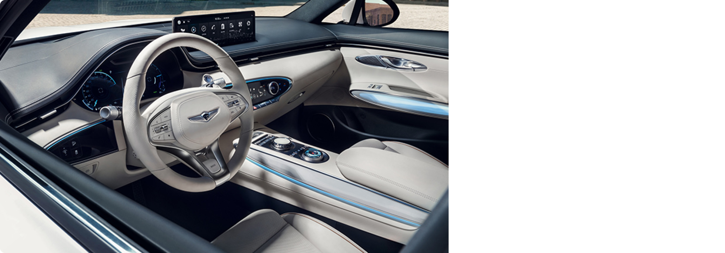 GV70 전동화모델의 인테리어 모습