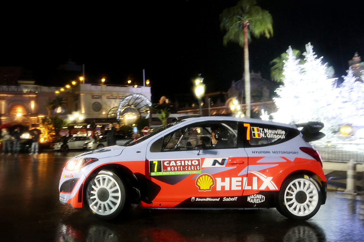 Hyundai Motorsport i20 WRC rally car at the WRC 2014 season