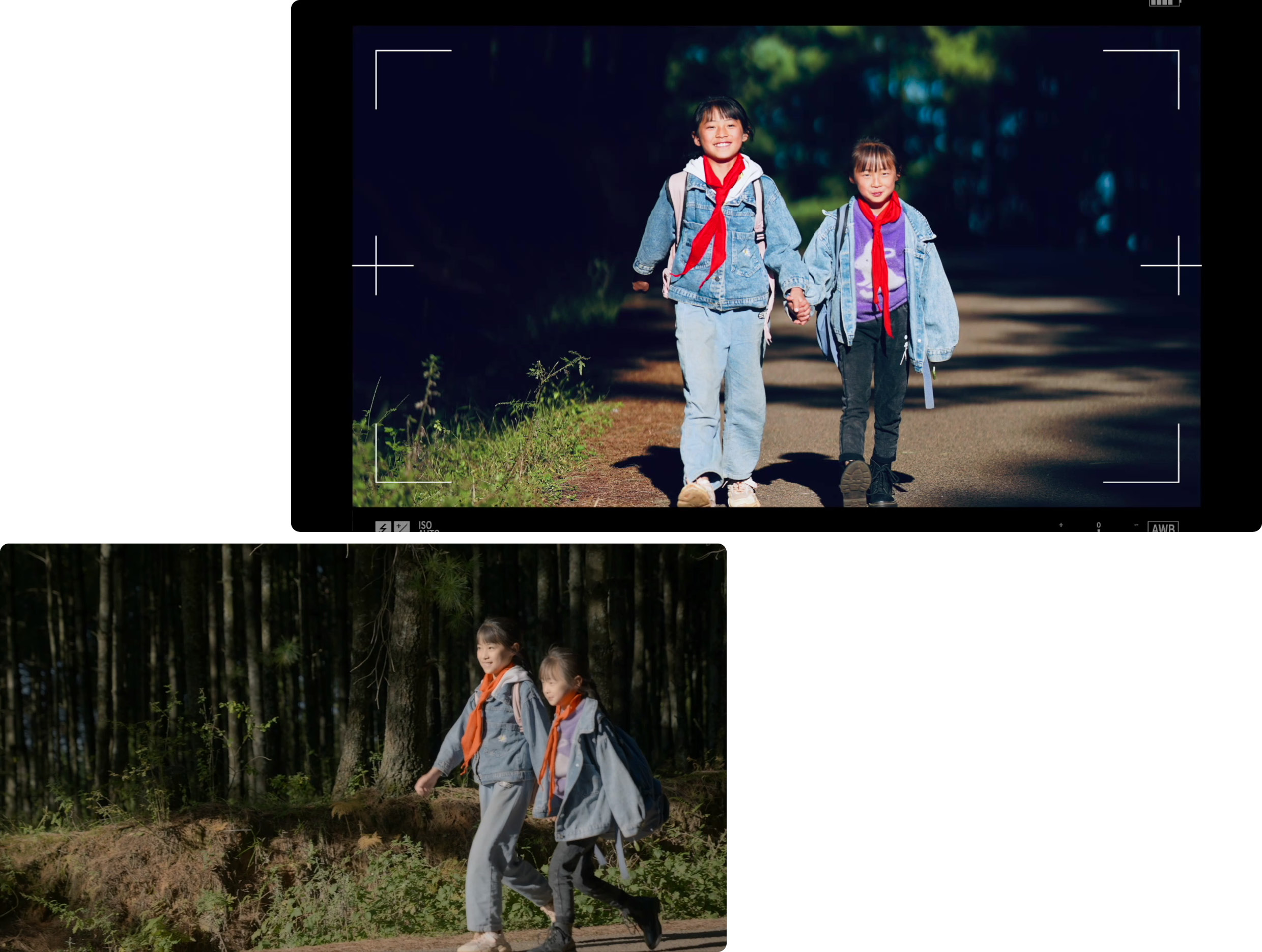 현대차그룹이 세운 희망 초등학교에 등교하고 있는 중국 어린이 모습 이미지