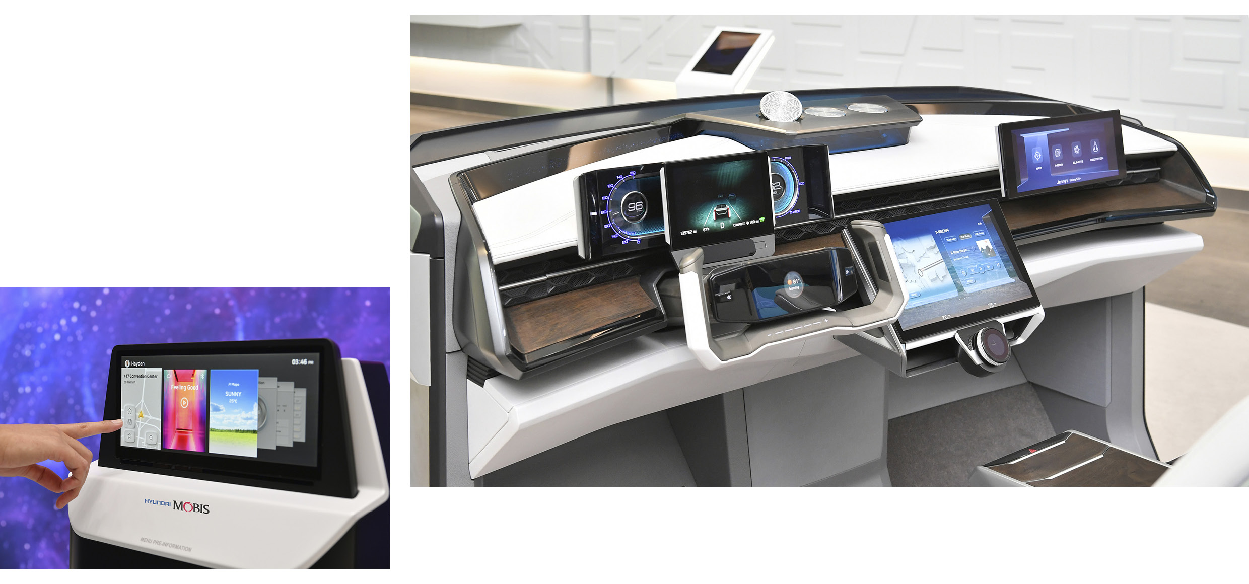 현대모비스가 선보인 미래 자율주행 모빌리티의 인포테인먼트 모습