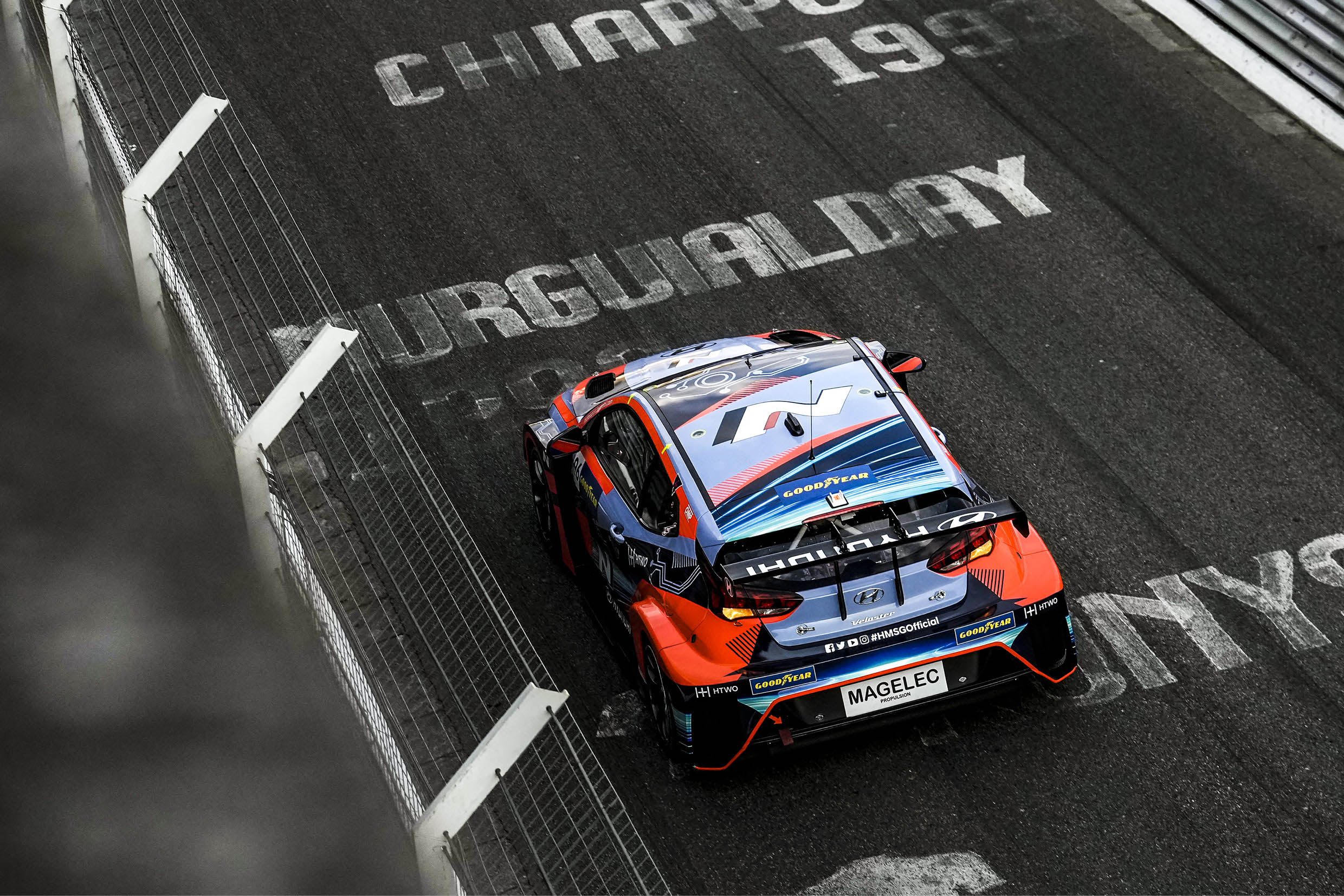Veloster racing car in motion