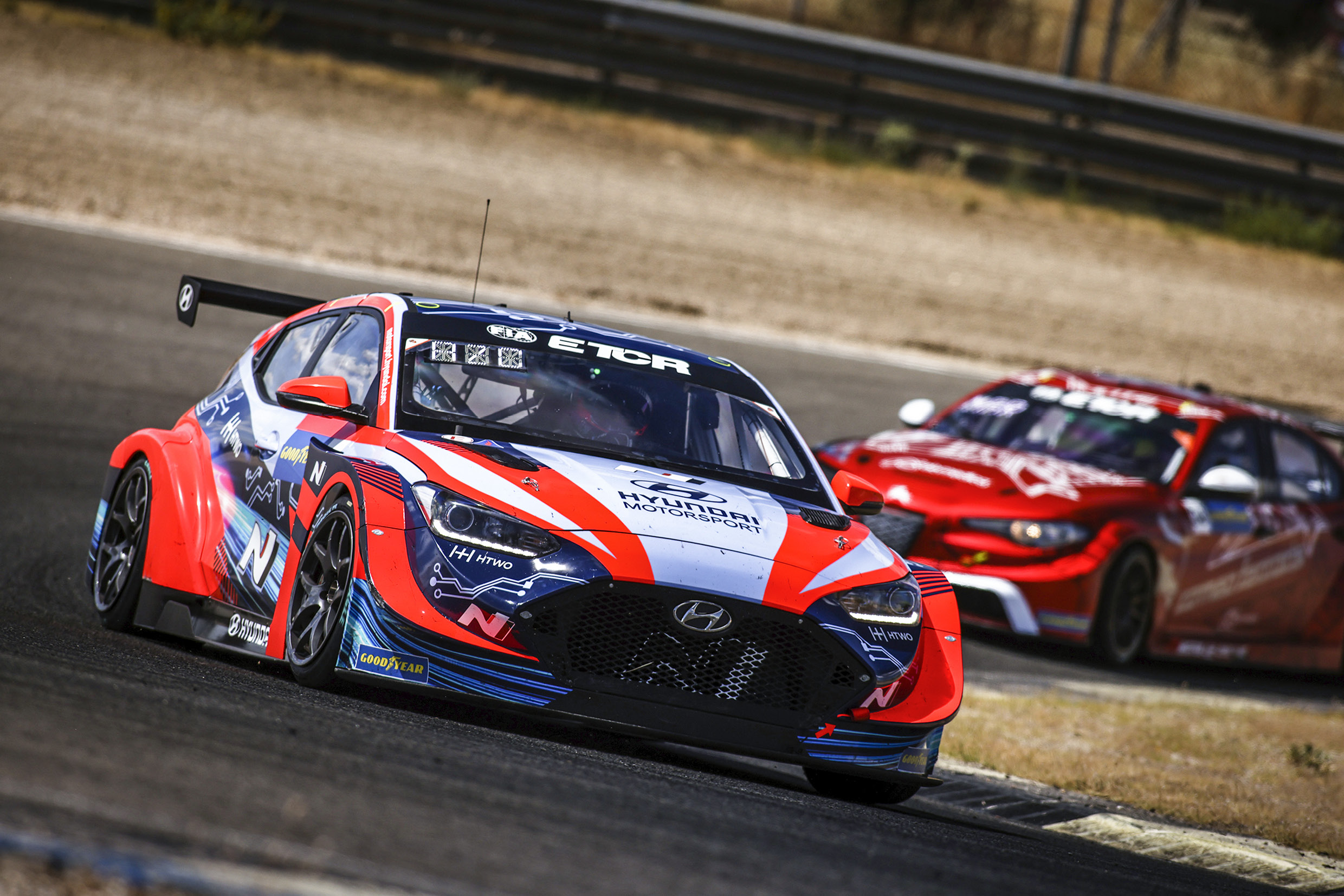 Veloster racing car in motion