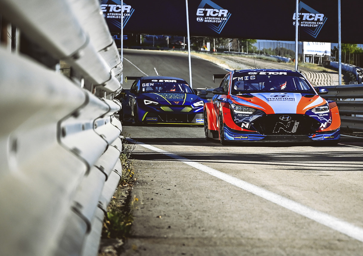 Veloster racing car in motion