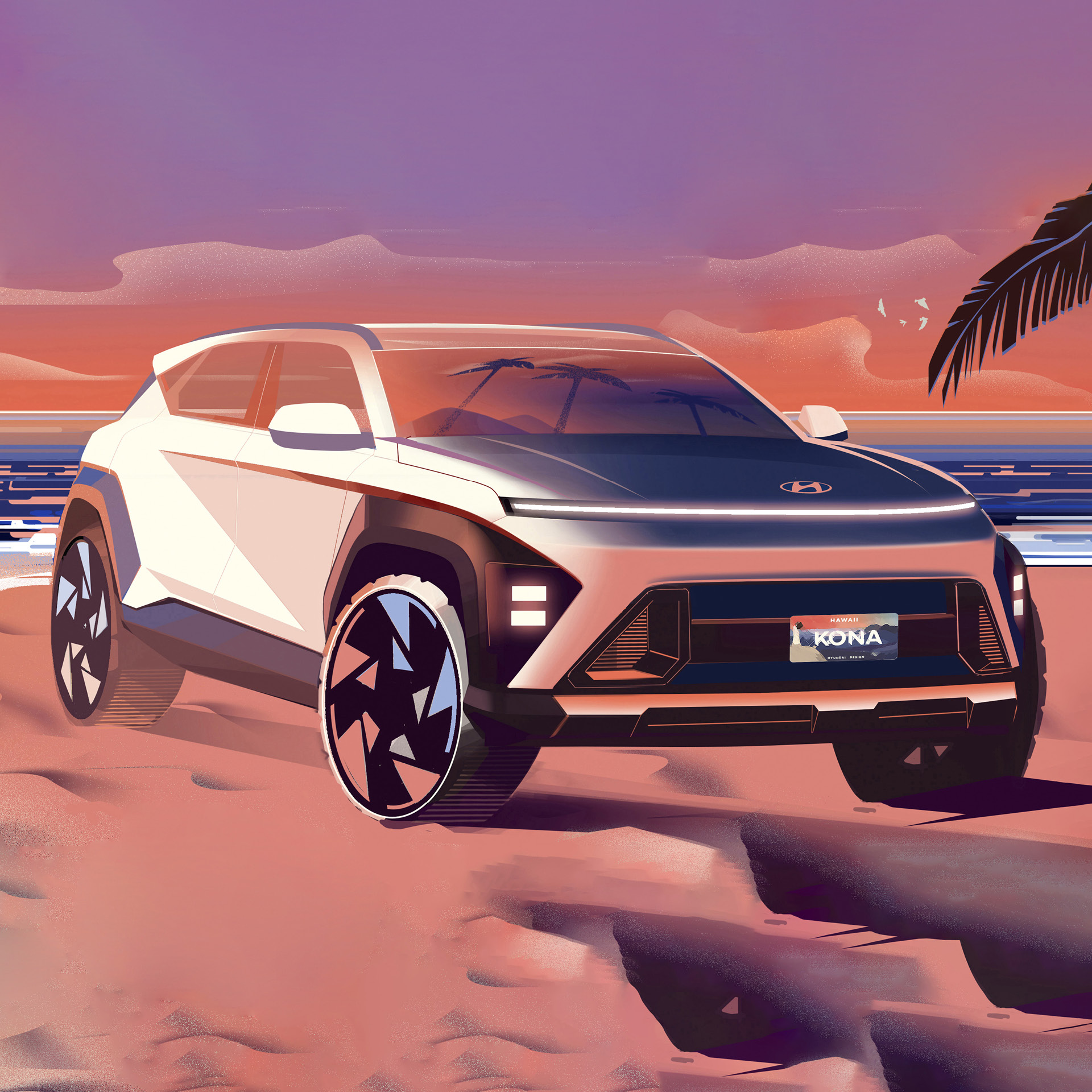 신형 코나의 스케치 이미지