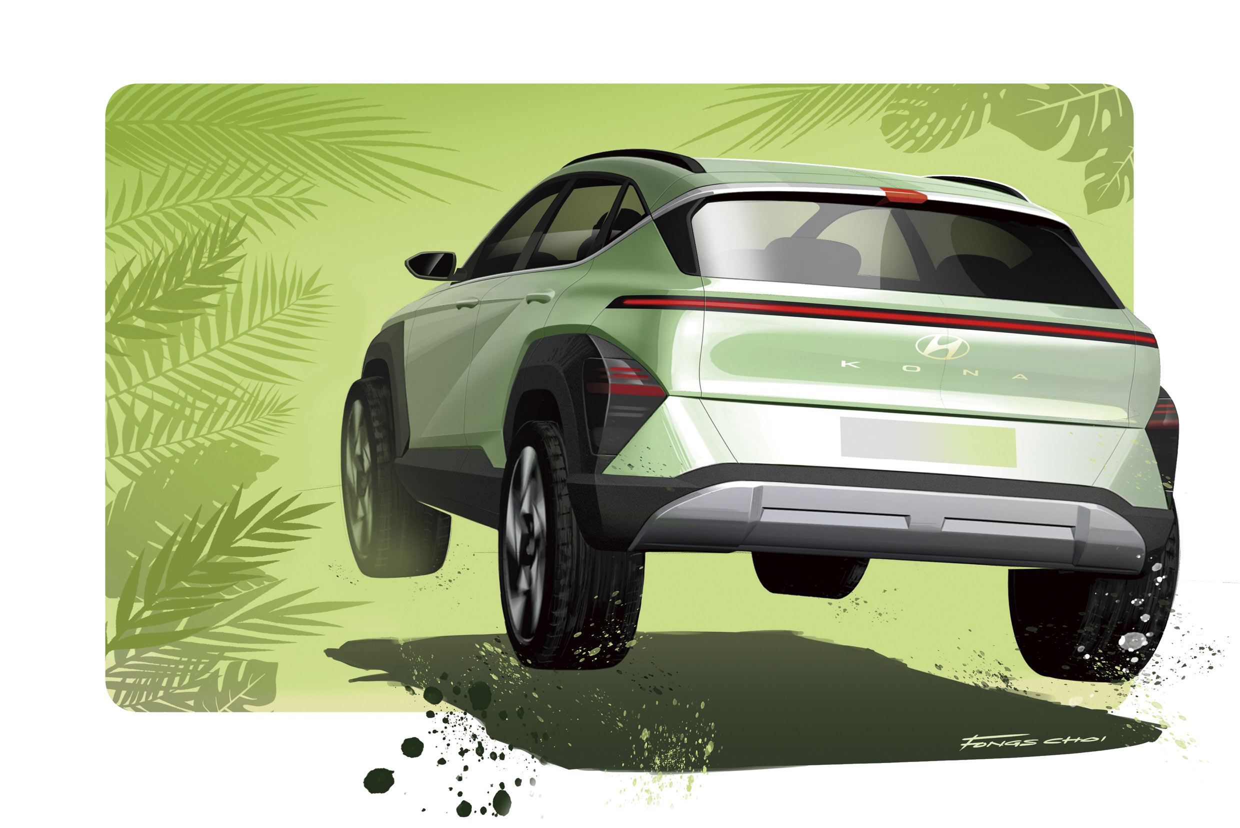 신형 코나의 스케치 이미지