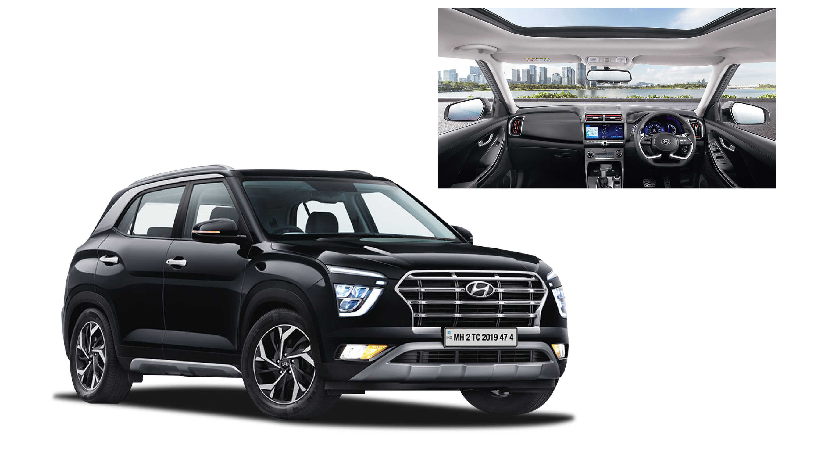 Interior and exterior of Hyundai Creta