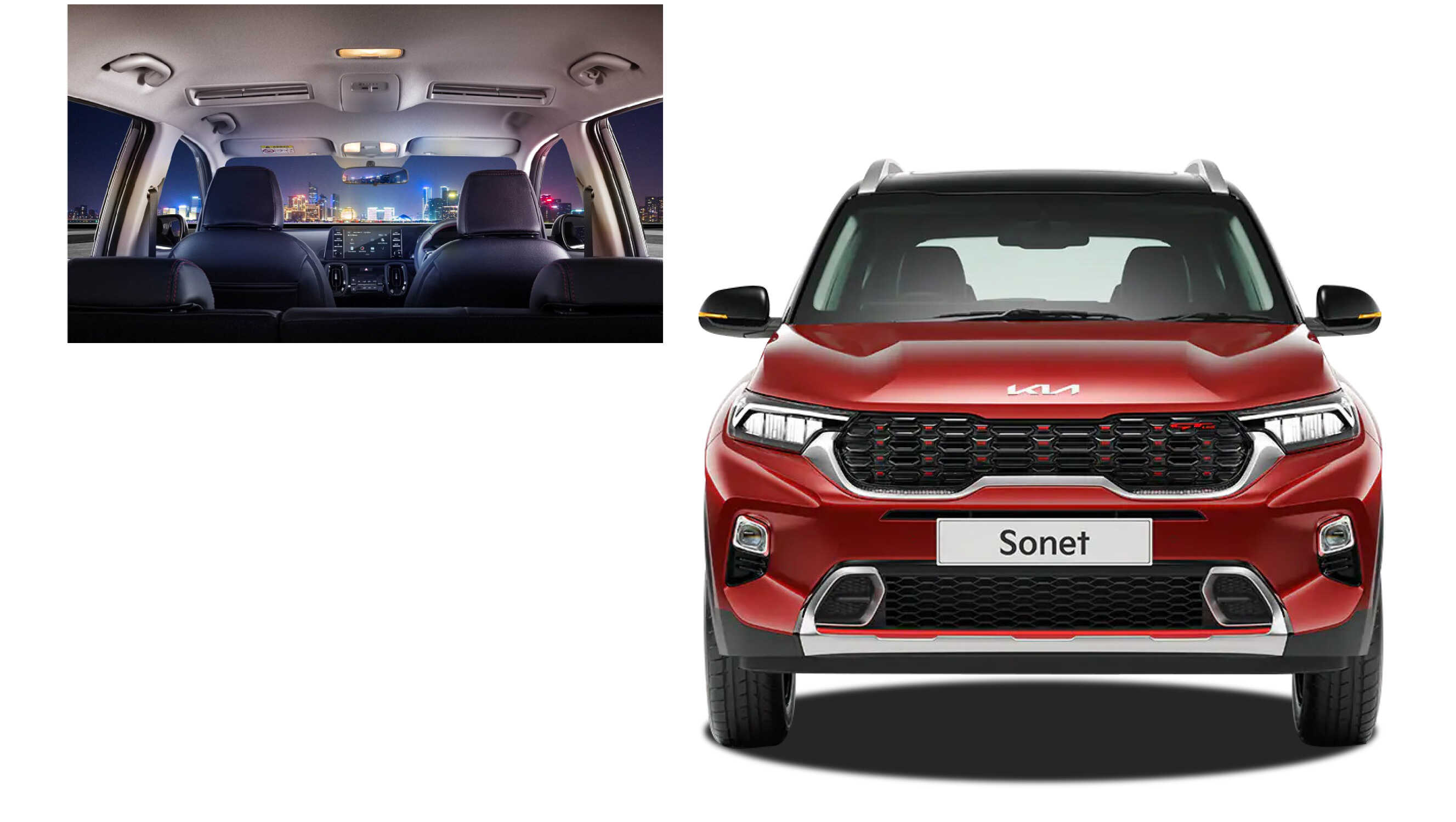 Interior and exterior of Sonet, a Kia car for India
