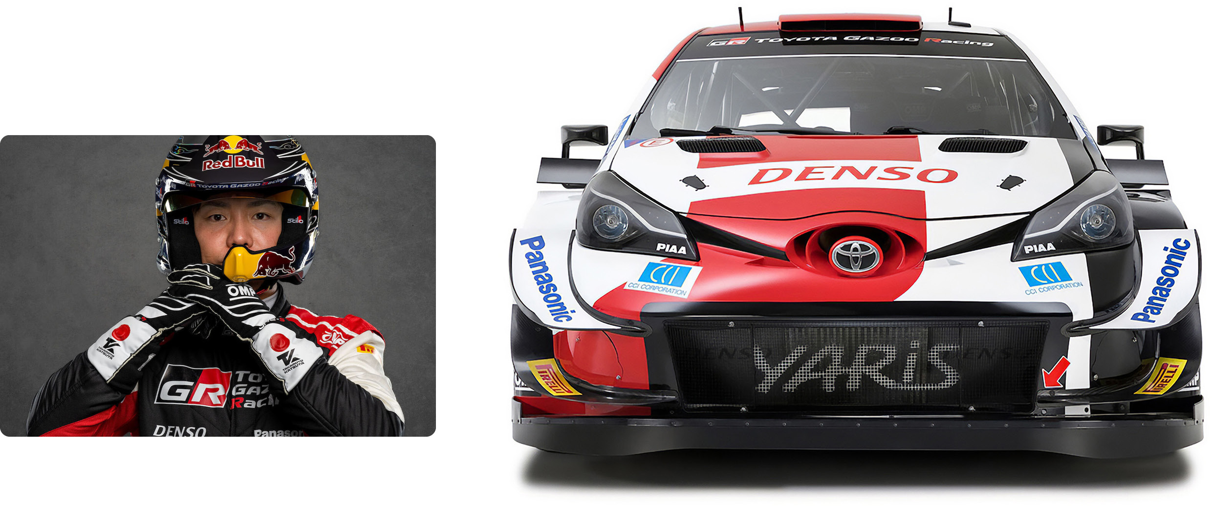 Toyota Team driver Katsuta Takamoto, Toyota Team rally car