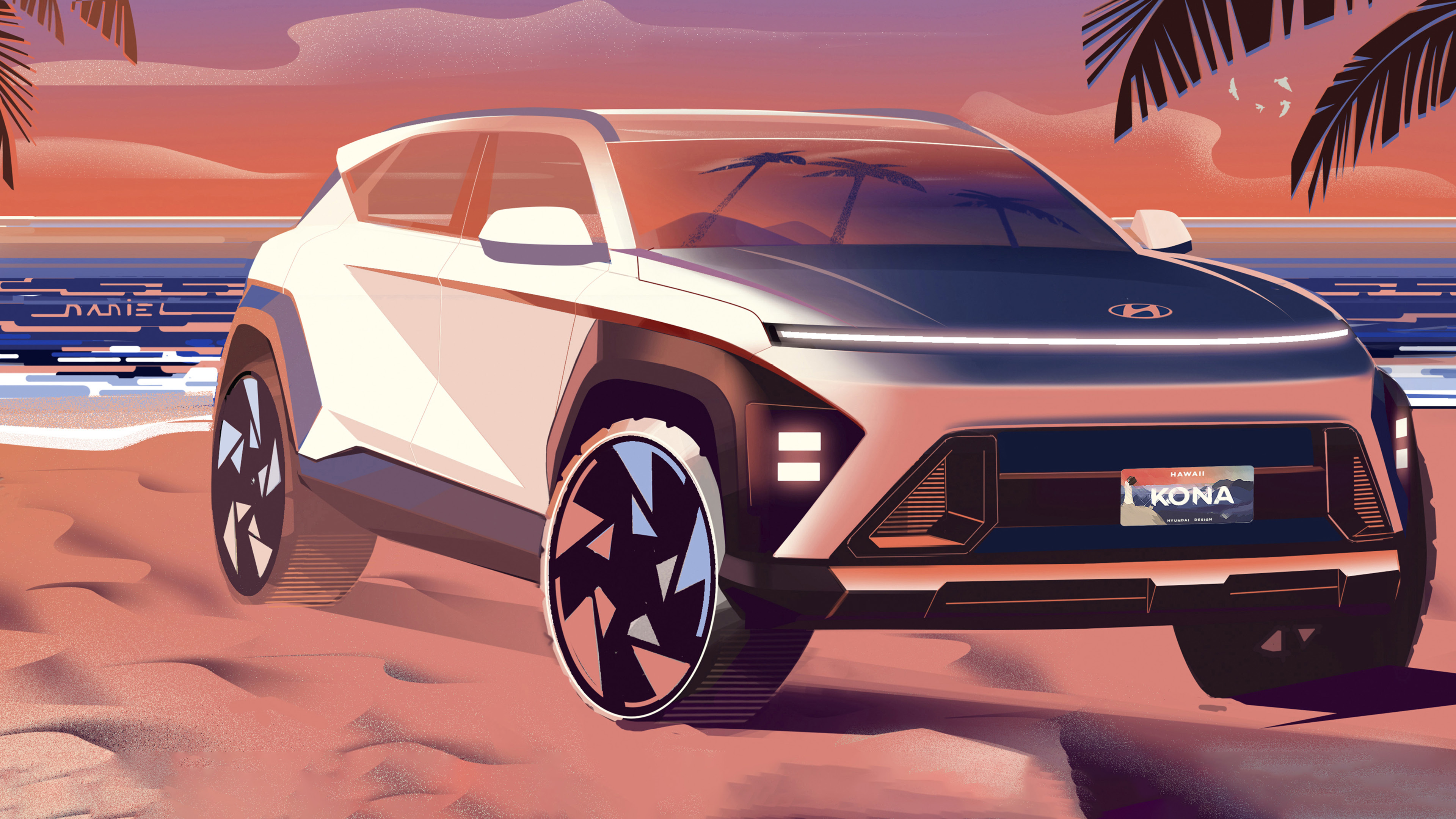 Sketch image of the new Kona