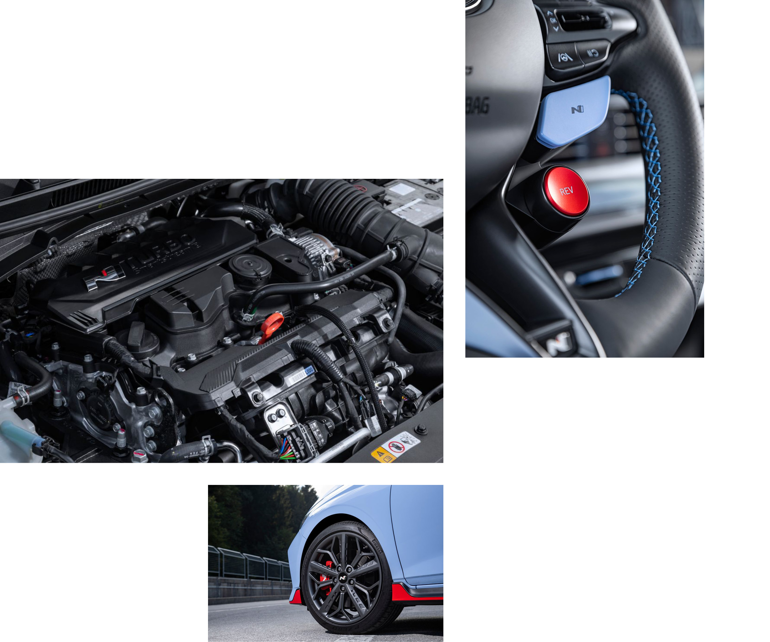 현대차 i20 N의 휠과 엔진