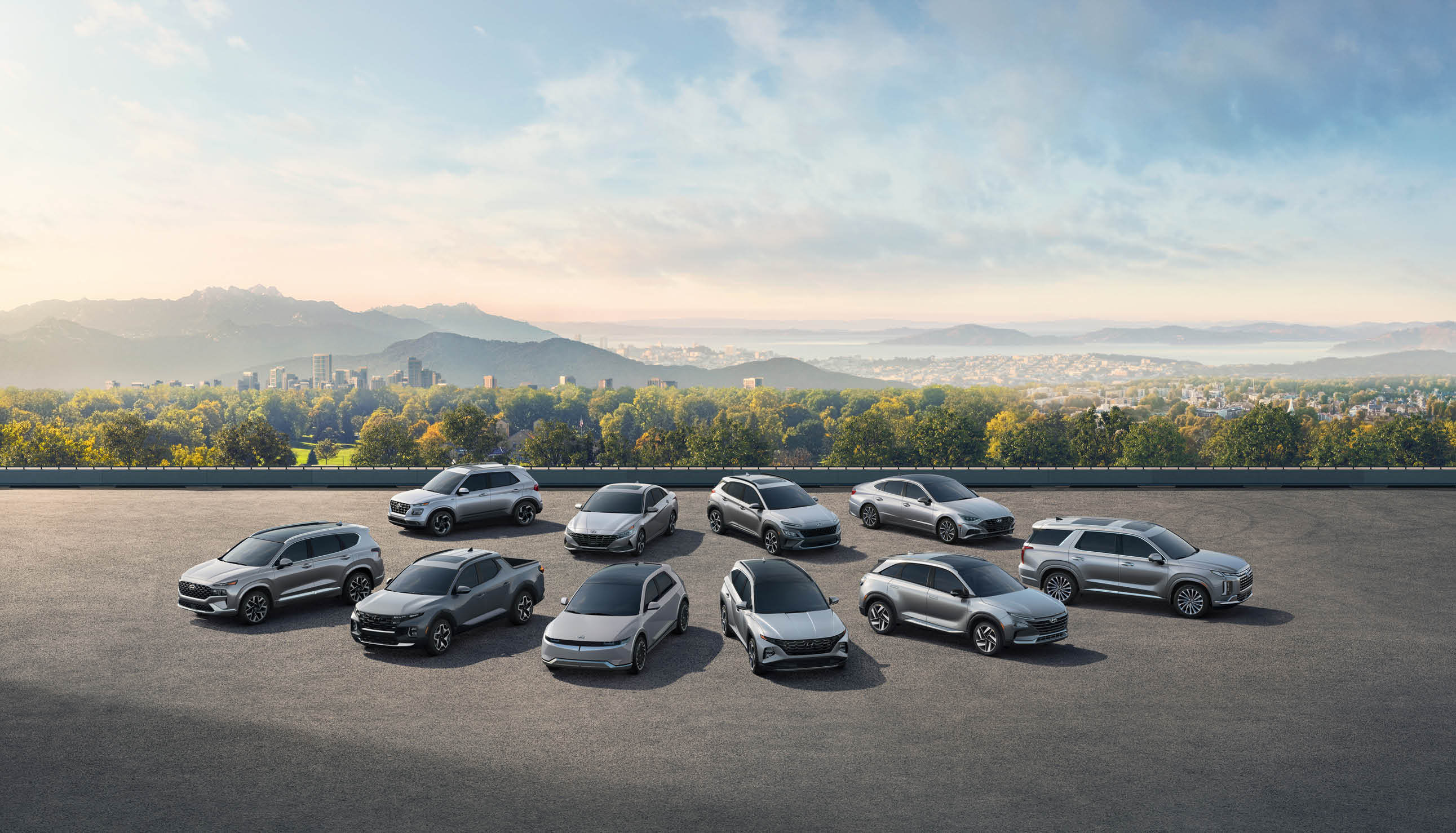 북마 시장에 시판 중인 현대자동차 차량 라인업