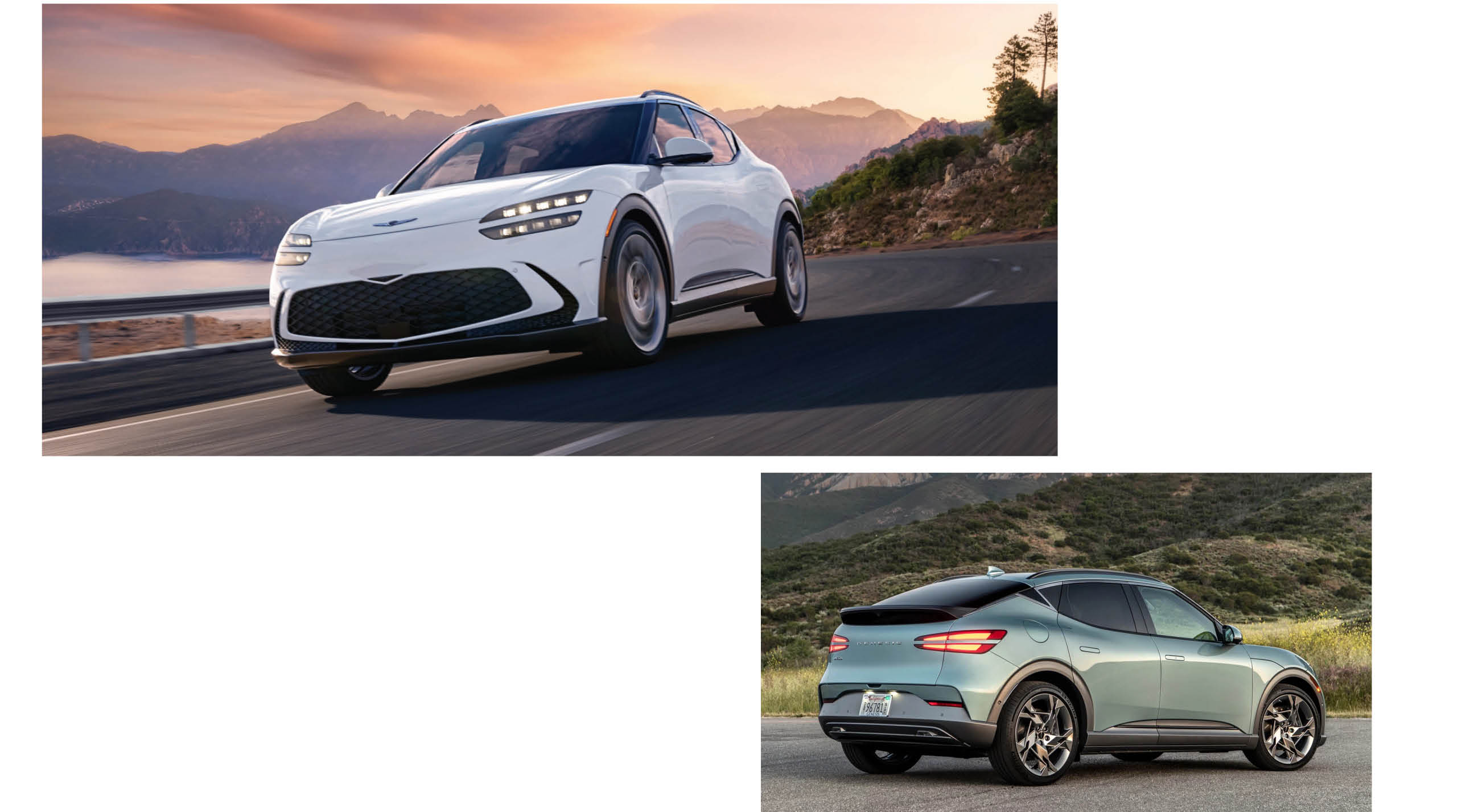 제네시스 GV60의 전후면 디자인