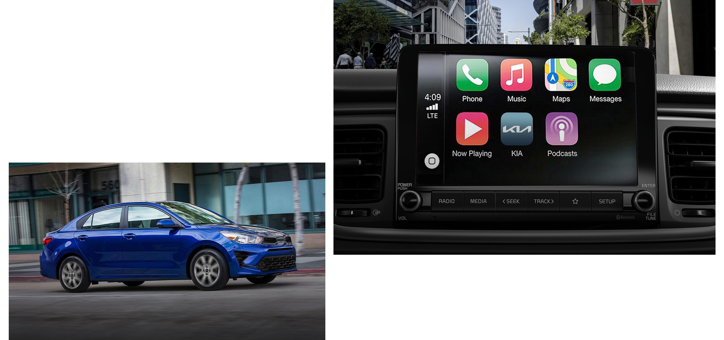 기아 리오의 주행 모습