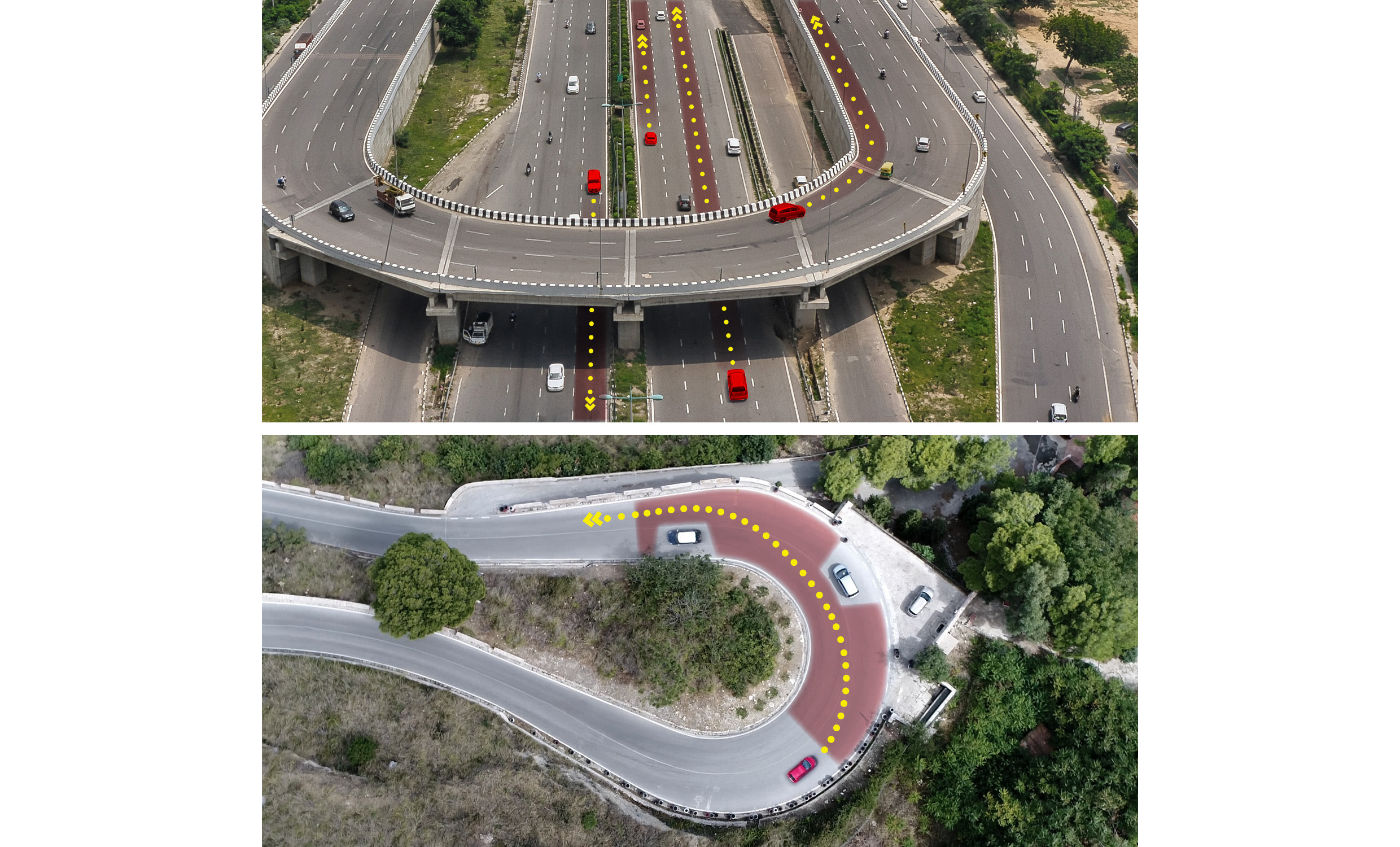 A view showing the drivable area and route of Hyundai Motor Group’s self-driving technology