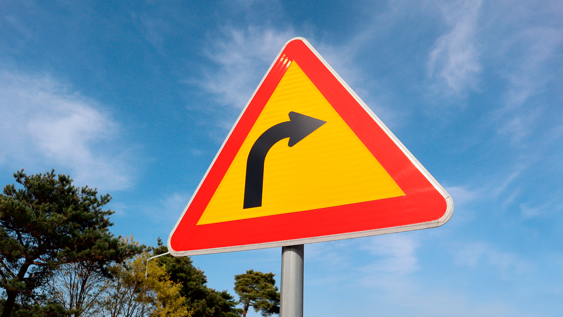 우회전 표지판 모습