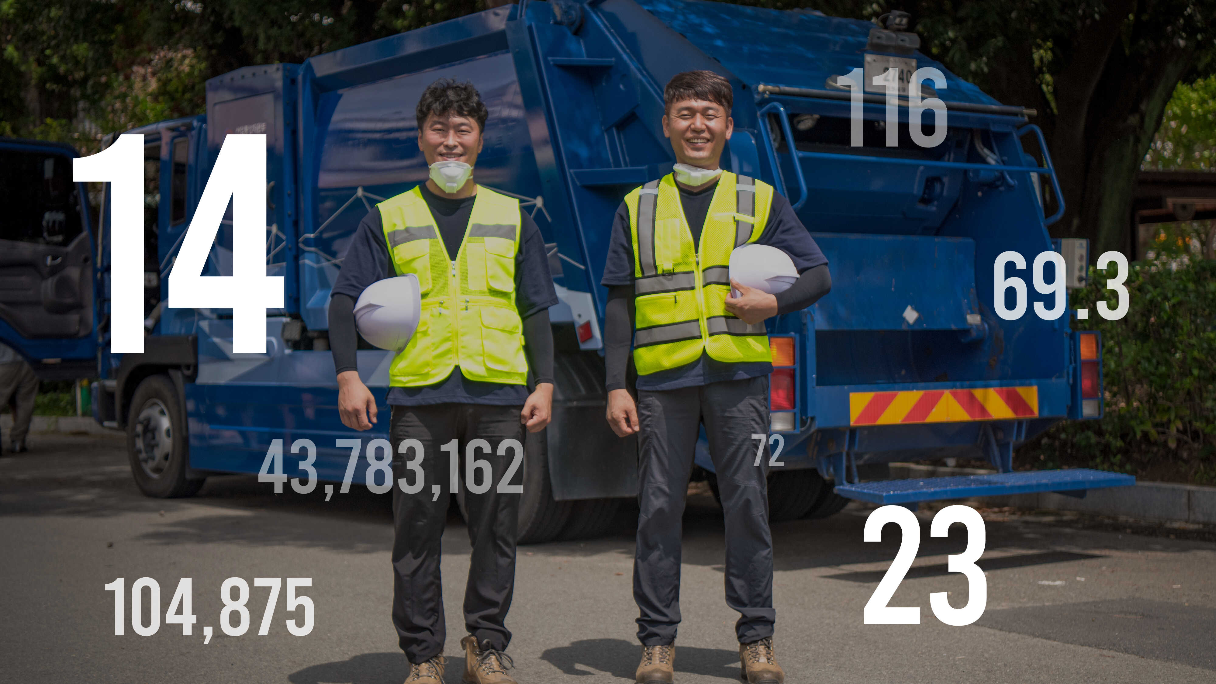 현대자동차그룹 빅캠페인 디어 마이 히어로를 상징하는 숫자를 나타낸 사진