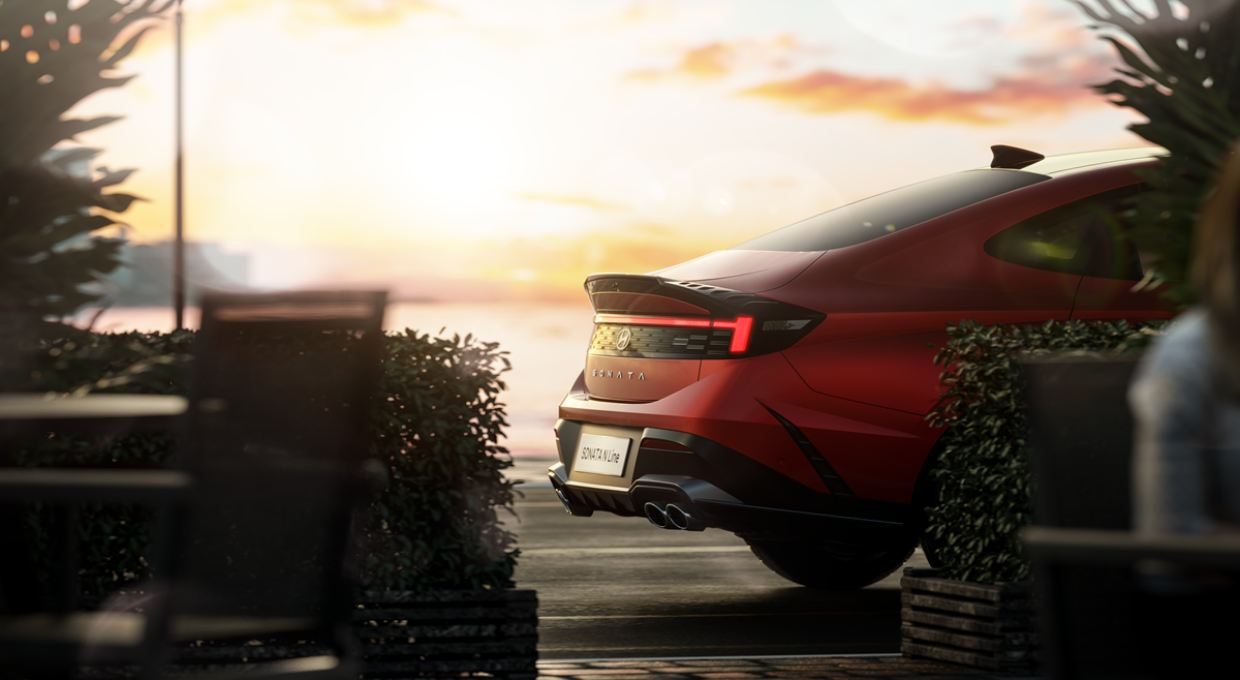 쏘나타 디 엣지 N 라인의 후측면부