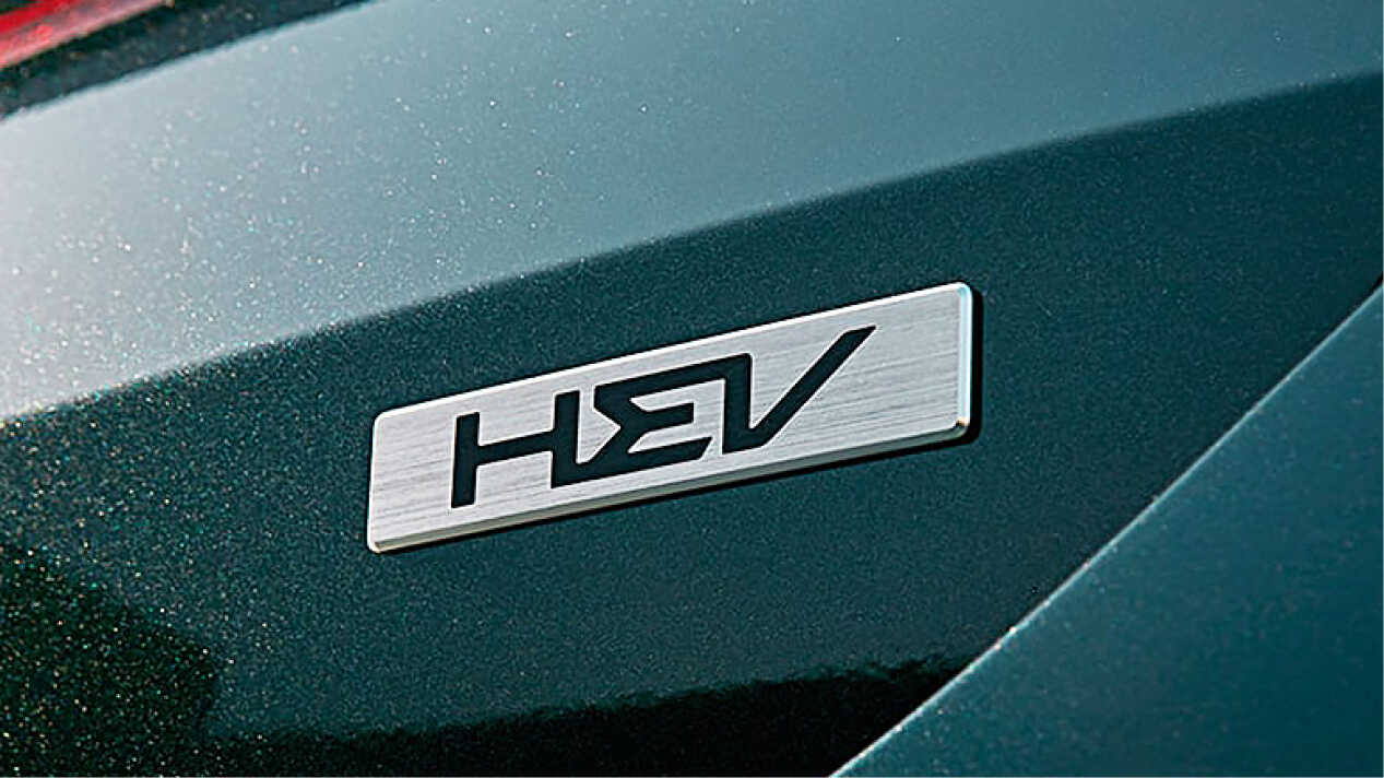 하이브리드 자동차 엠블럼 모습