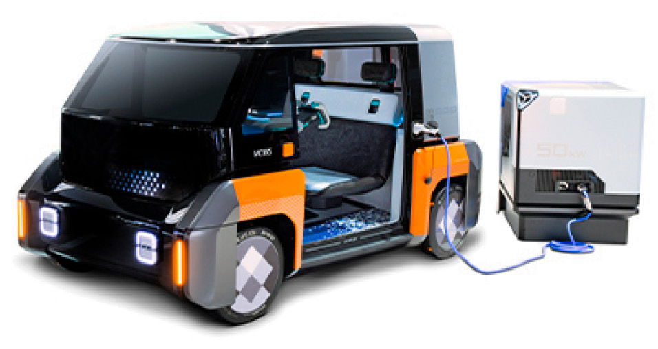 전기차 기반의 도심형 초소형 공유 모빌리티 엠비전 POP의 모습