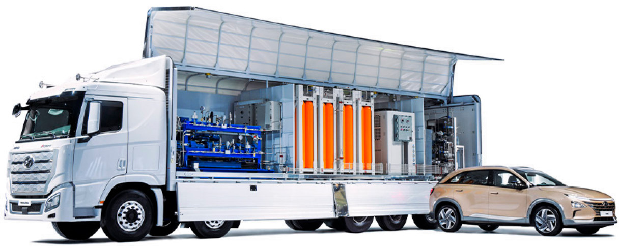 이동형 수소 연료 충전소인 H 무빙 스테이션의 모습