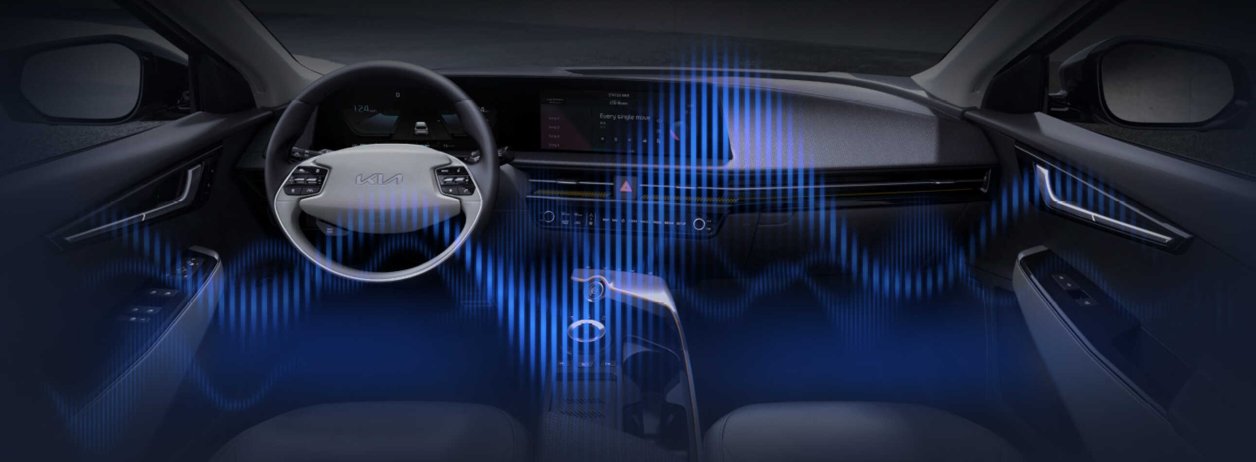 자동차 실내에 소음 유입을 시각화한 그림