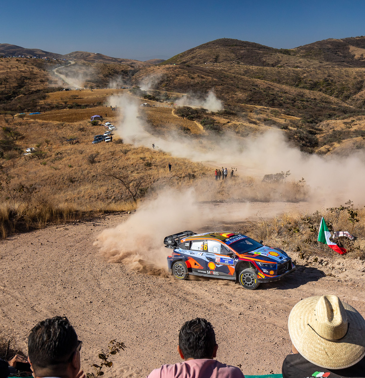 Hyundai i20 N Rally 1 speeding up at Rally Mexico