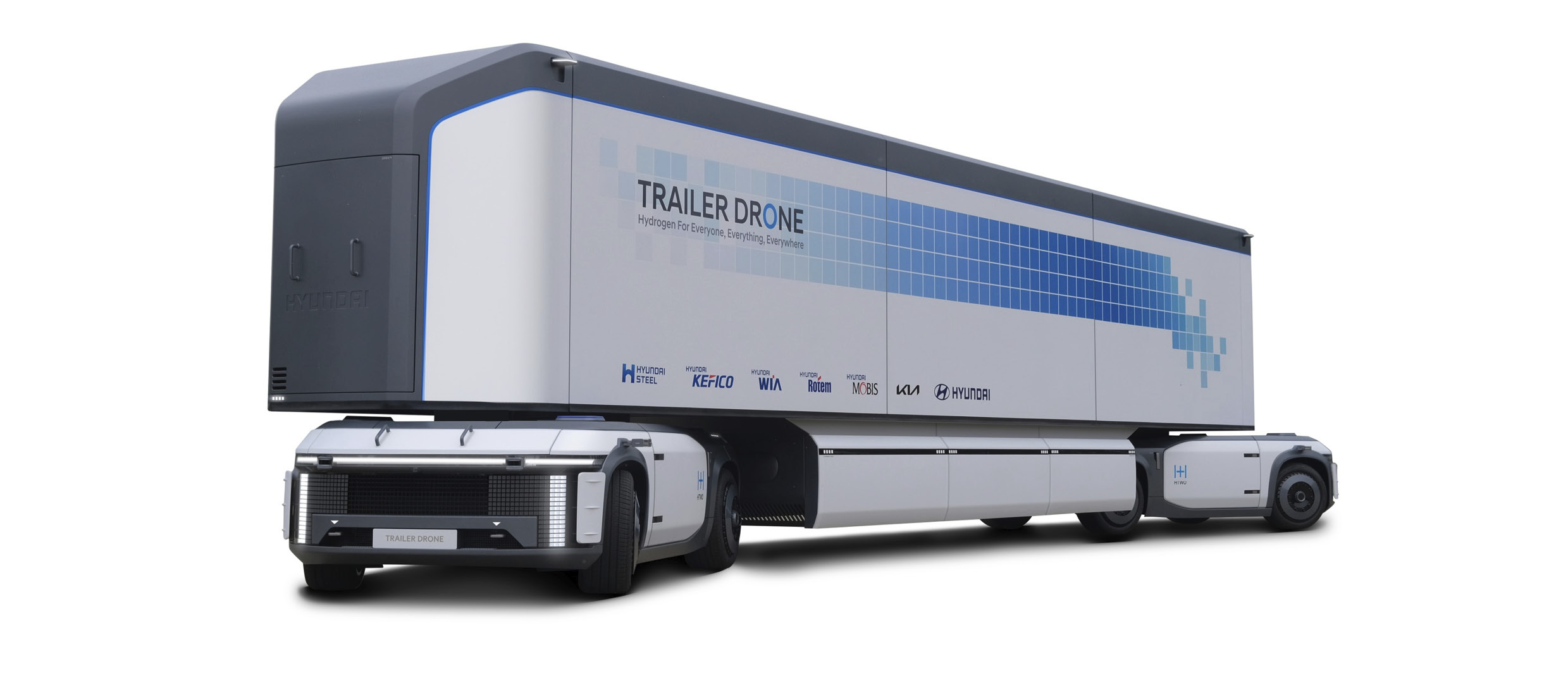 The hydrogen trailer drone unveiled through Hyundai Motor Group's Hydrogen Wave
