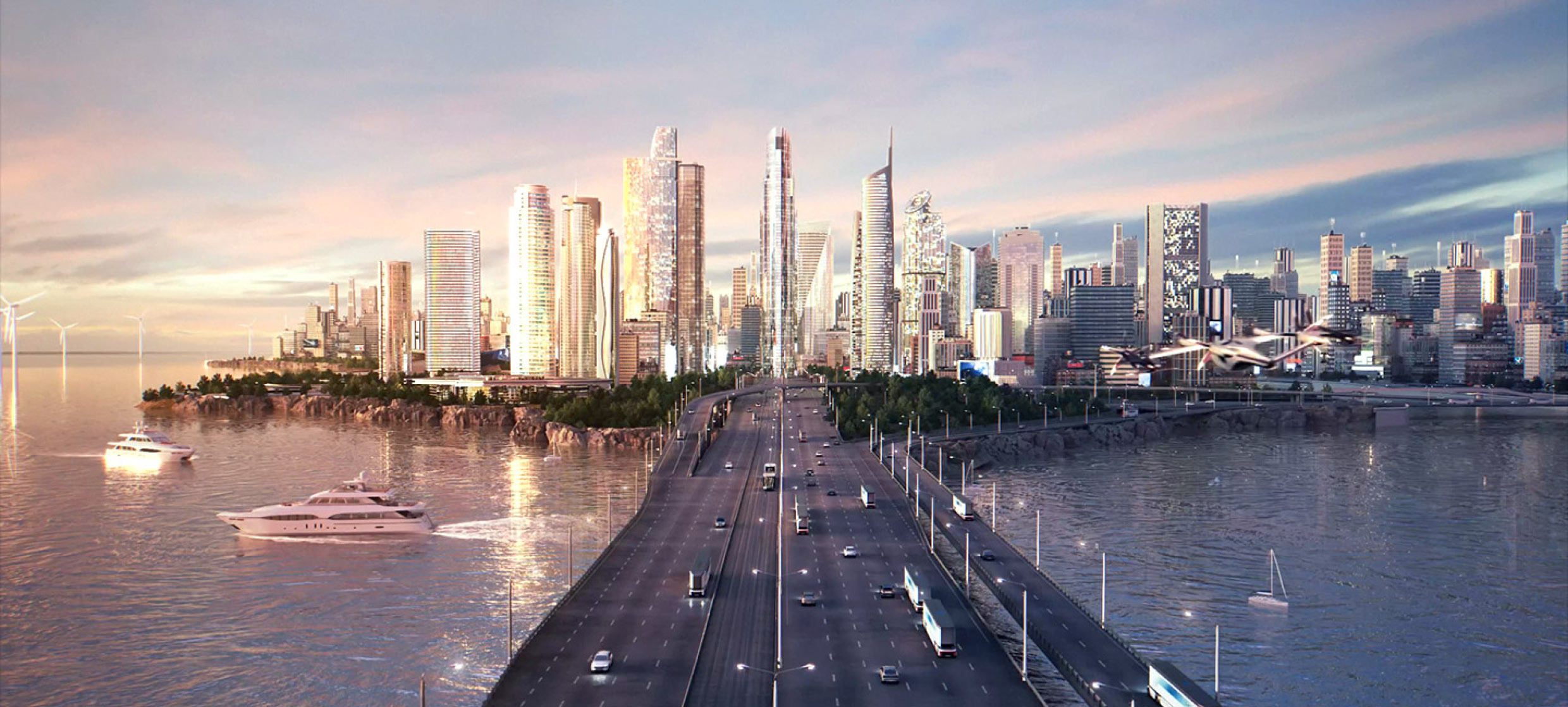 Anticipated future cities where hydrogen energy will be used on a daily basis