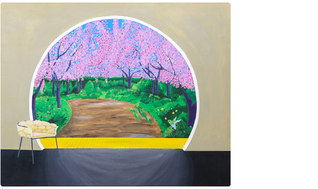 벚꽃길을 그린 김태완 작가의 즐거운 고독