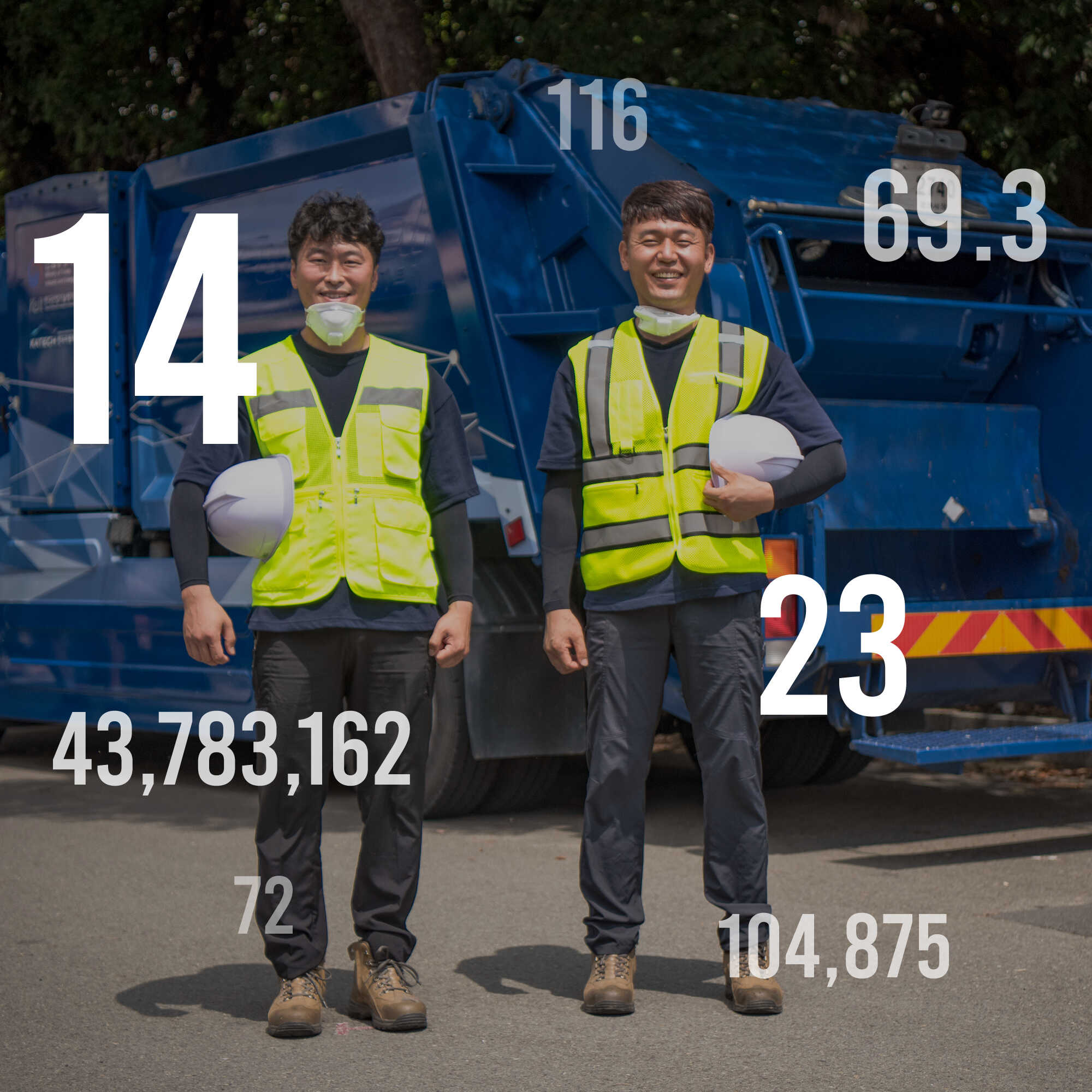A photo showing numbers symbolizing Dear My Hero, Hyundai Motor Group's big campaign
