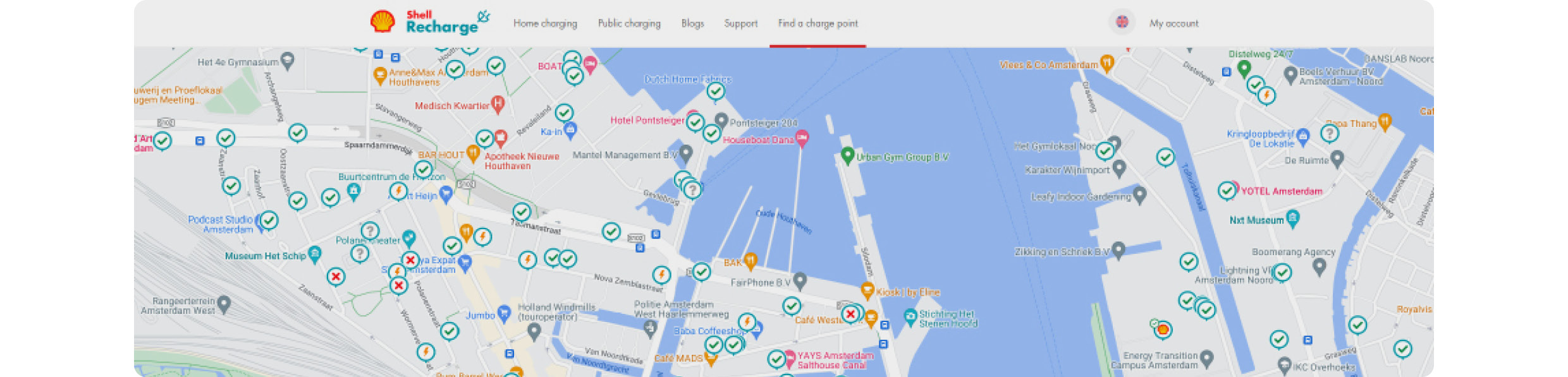 유럽 지역의 충전 포인트