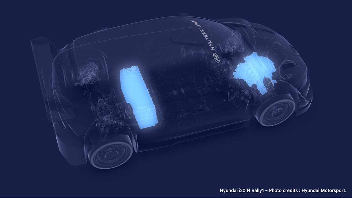 Graphic describing the hybrid drivetrain