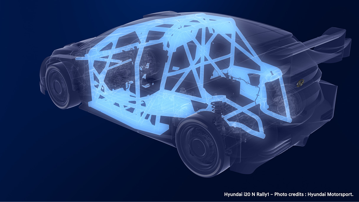 A graphic describing the space frame structure.