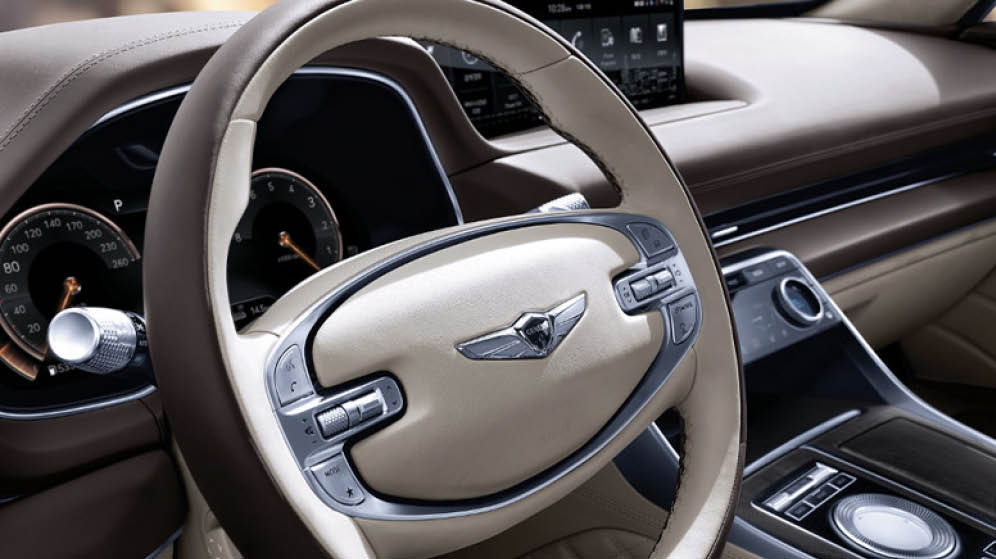 제네시스 GV80의 스티어링 휠