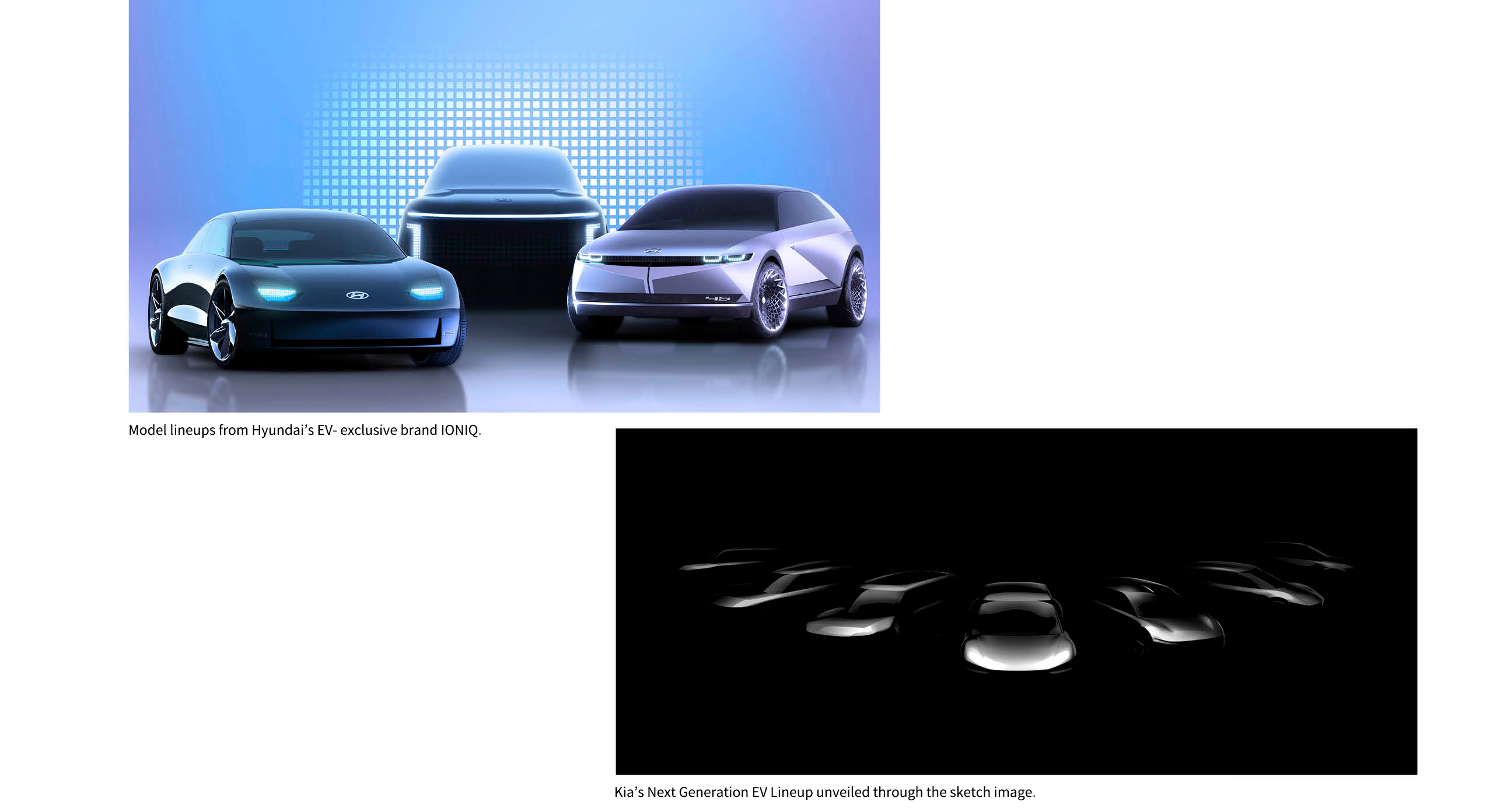 Hyundai Motor's Ioniq lineup, Kia's Next Generation EV Lineup
