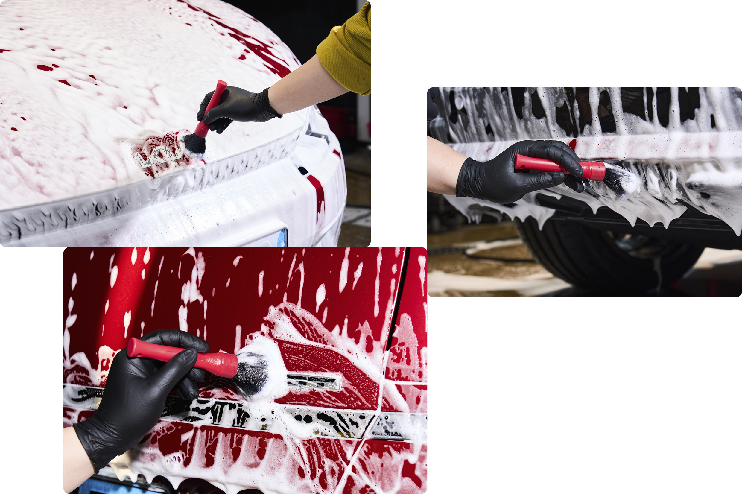 Cleaning with a detailing brush