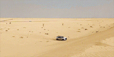 E-LSD 기능을 활용해 모래 언덕을 올라가는 GV80