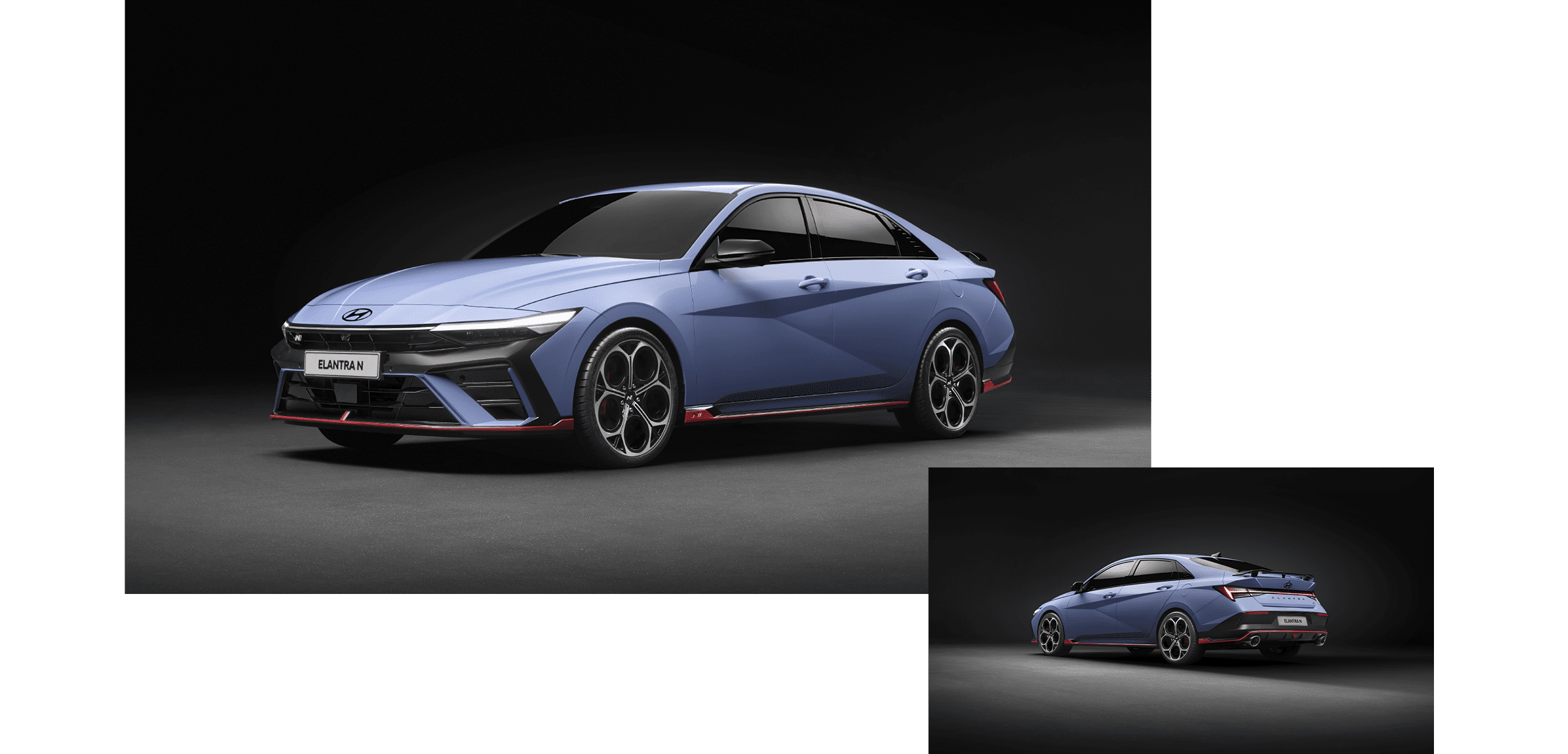 2023 상하이모터쇼에서 현대자동차가 세계 최초로 공개한 더 뉴 아반떼 N의 모습