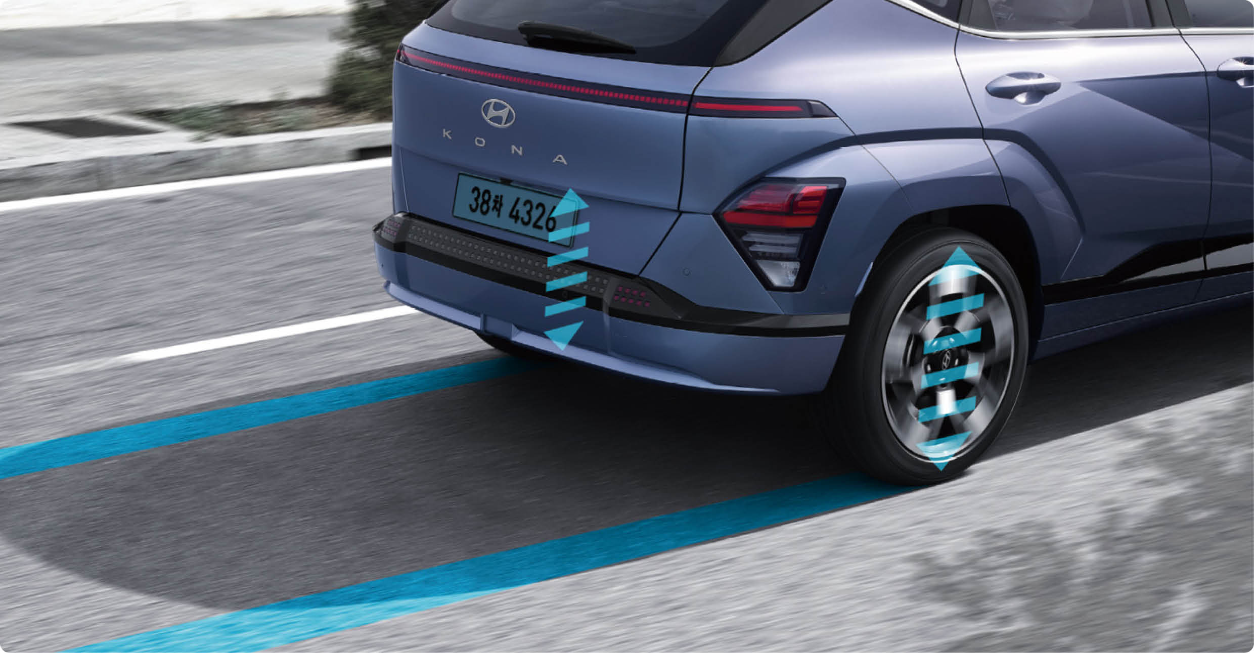 2세대 코나 일렉트릭의 주행 관련 기능을 소개하는 사진