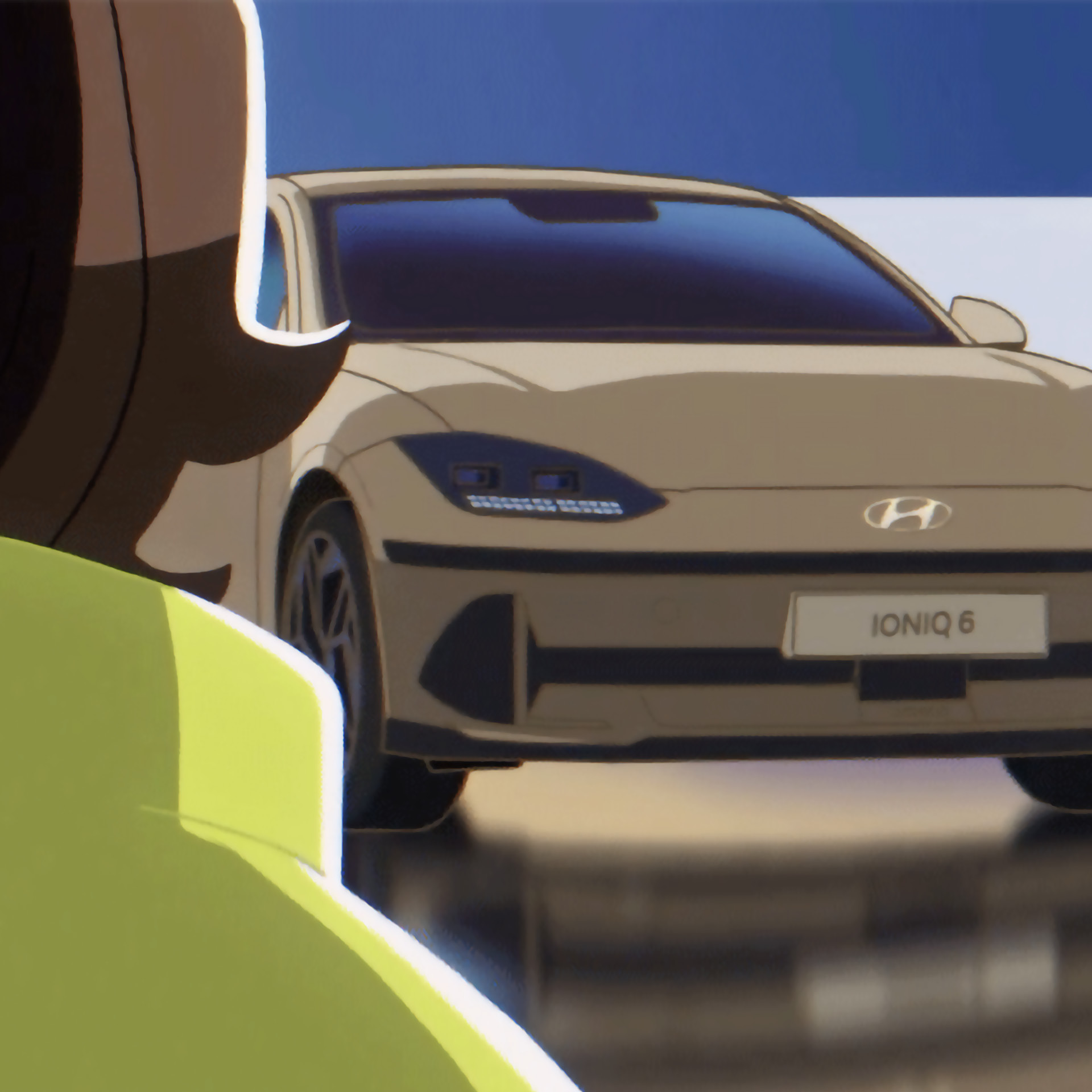 A person looking at the IONIQ 6