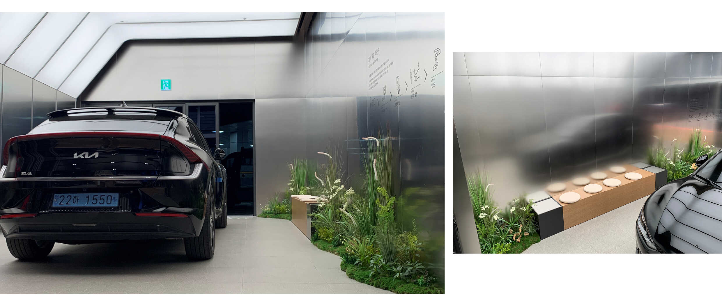 기아 픽업 라운지에서 대기 중인 차량