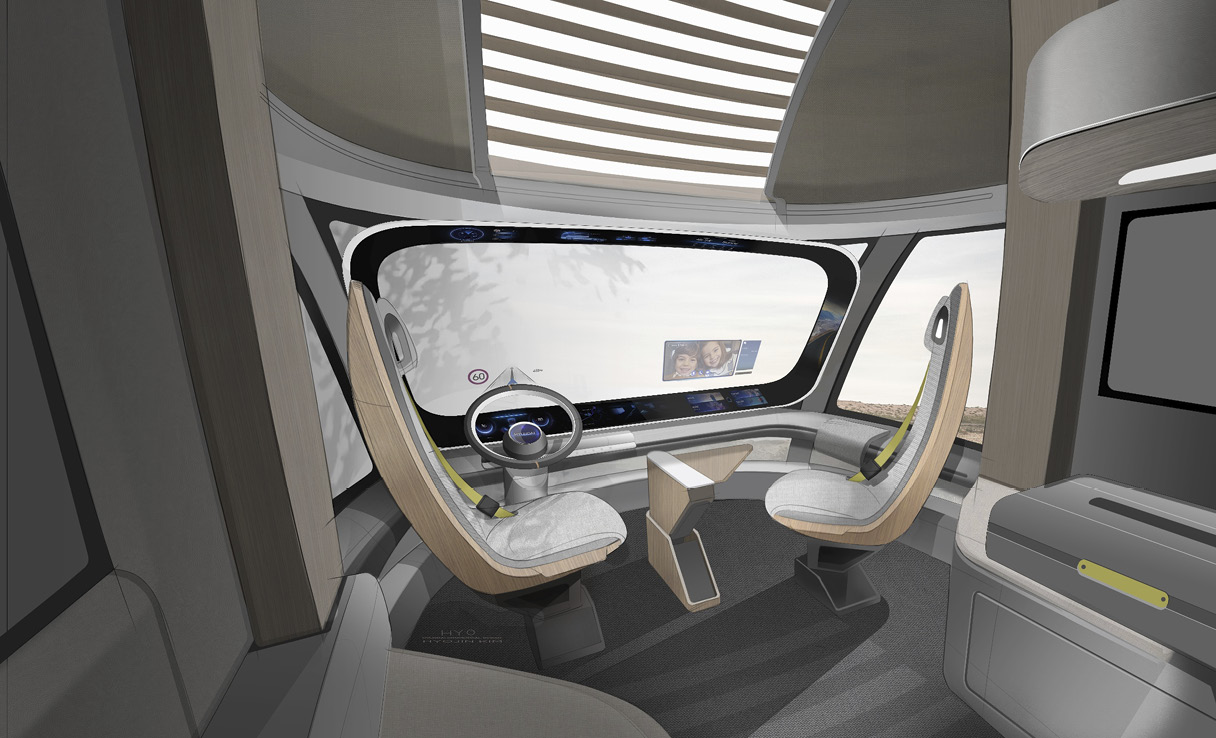 Concept car Neptune's interior sketch