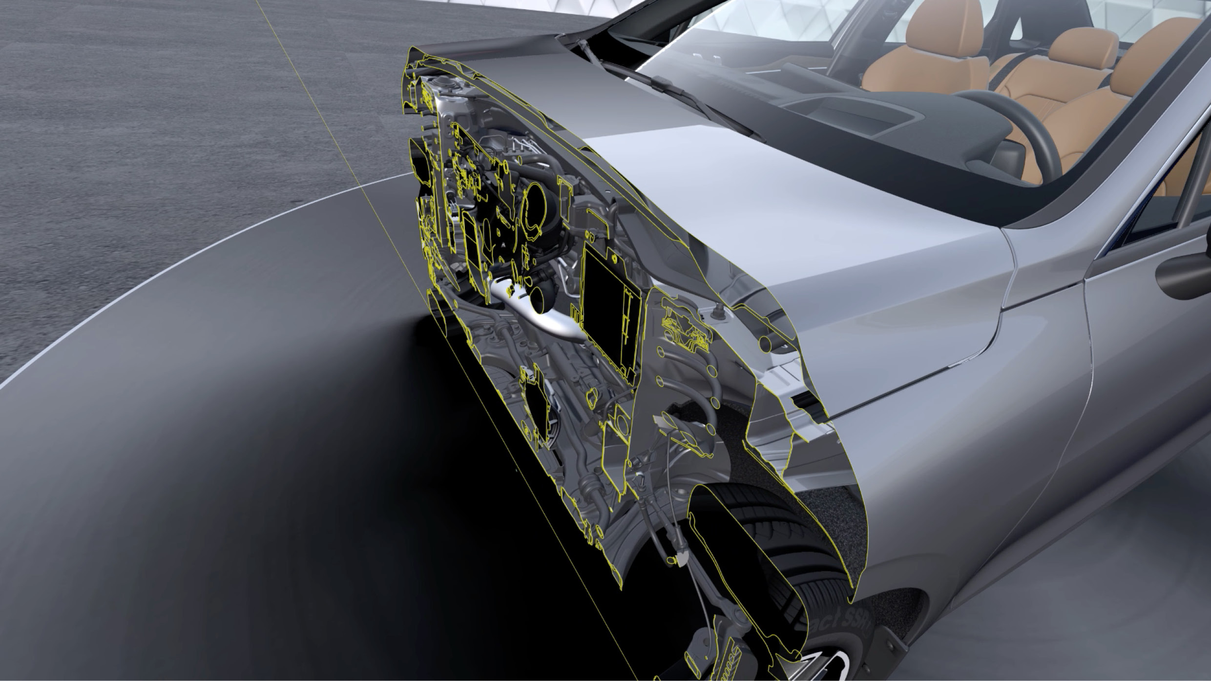 Checking the vehicle's cut surface virtually
