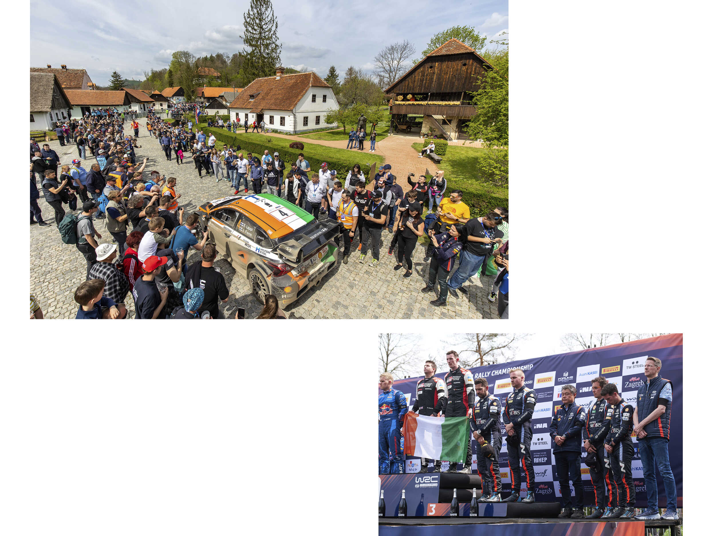 Podium ceremony followed by silence at the end of Rally Croatia