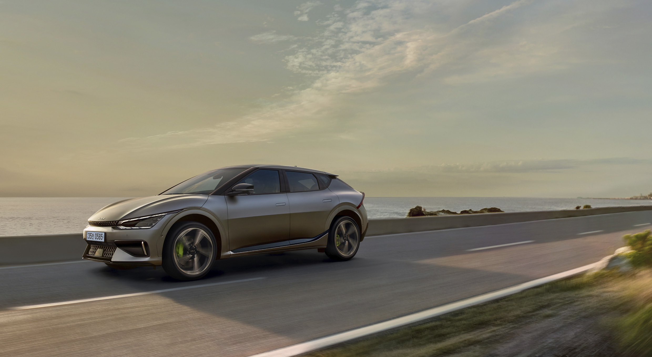 An EV6 speeding up
