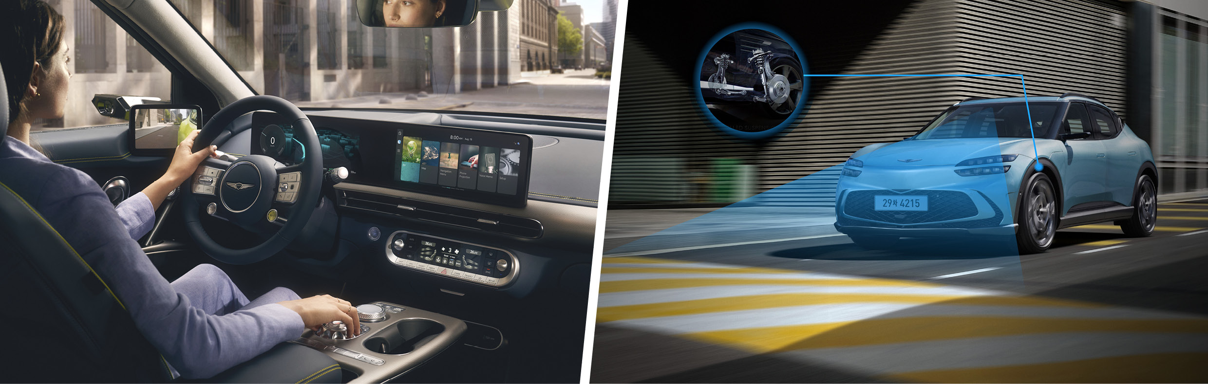 The principle of electronically controlled suspension with road preview demonstrated by the GV60