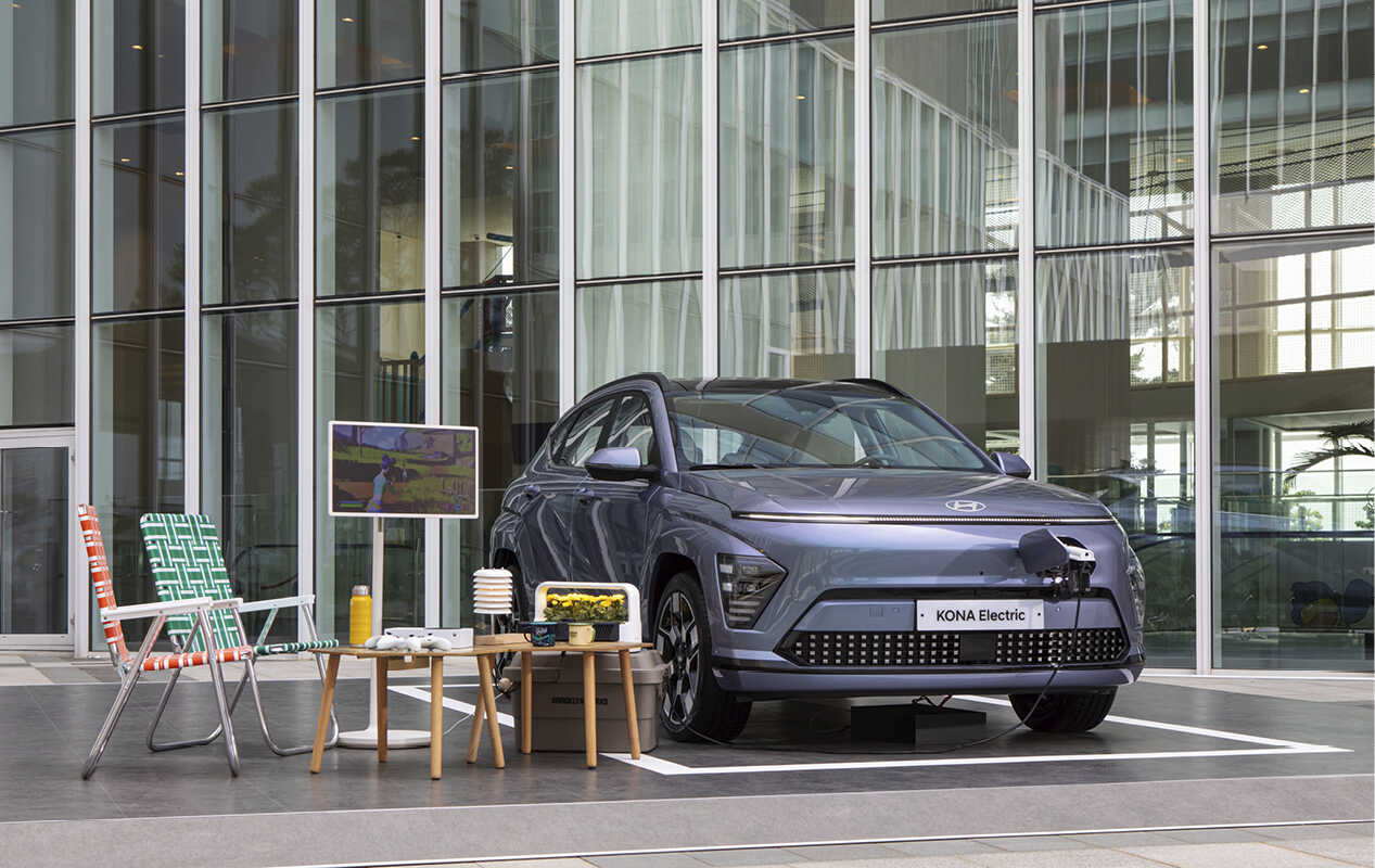 코나 일렉트릭 V2L 시연 모습