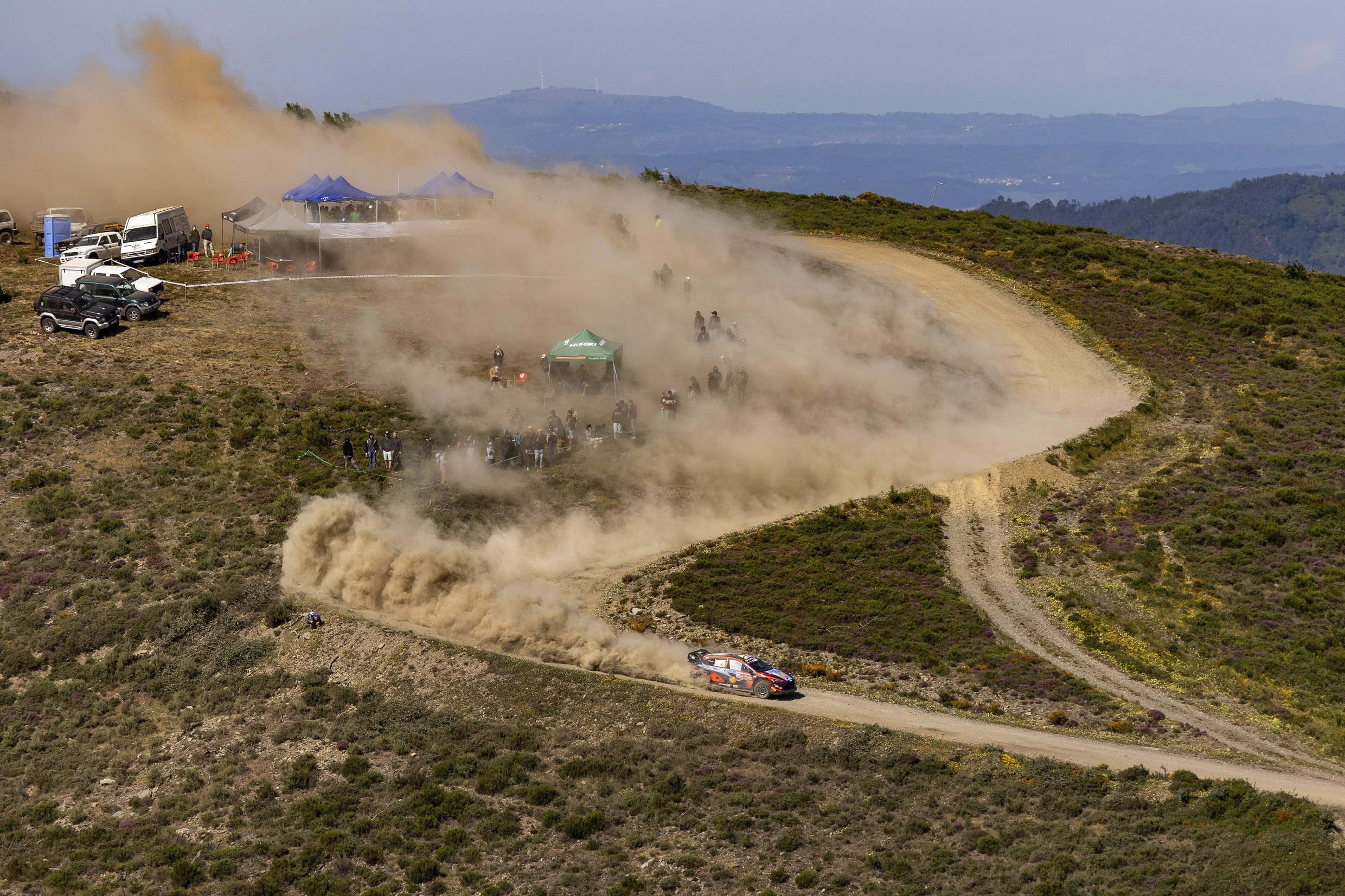 Hyundai i20 N Rally 1 running at Rally Portugal