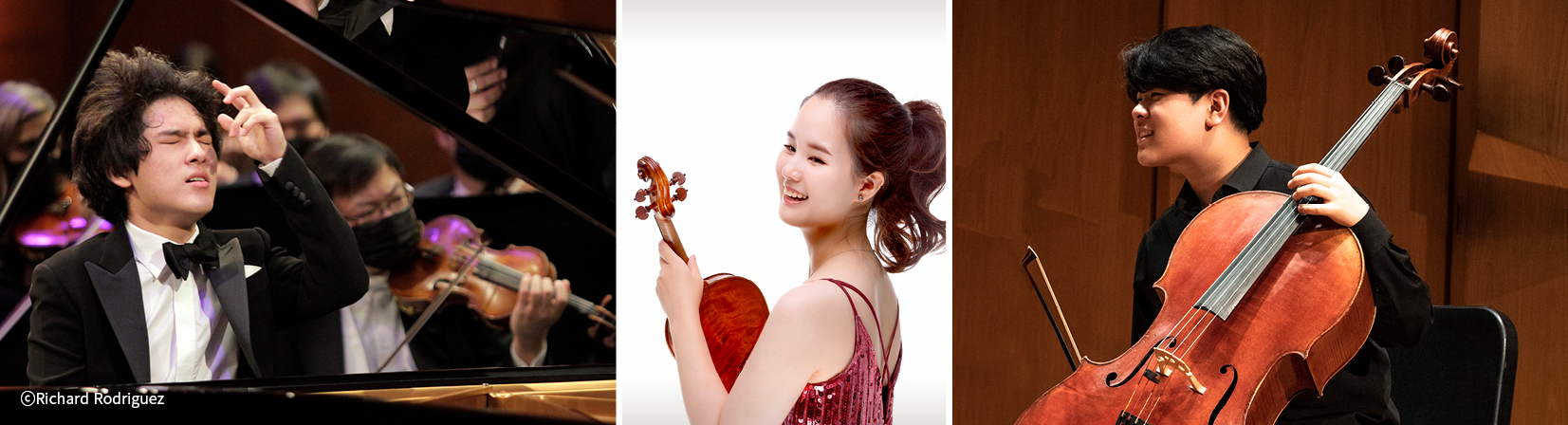 정몽구 재단 장학생 피아니스트 임윤찬, 바이올리니스트 위재원, 첼리스트 한재민