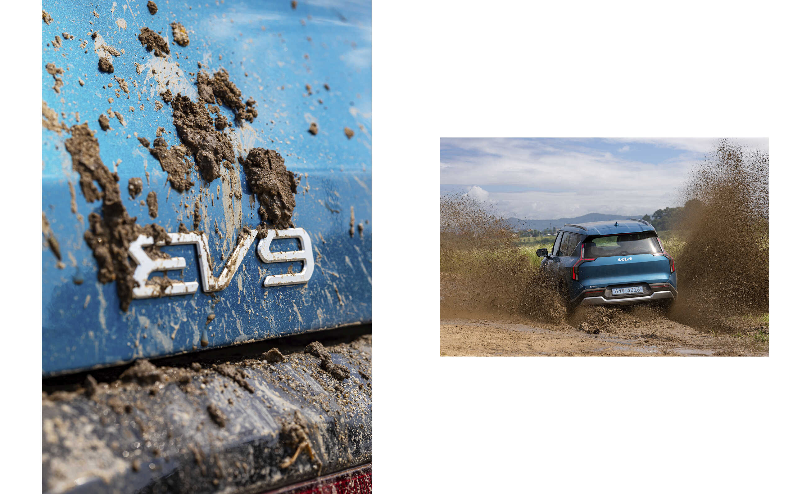 기아 EV9의 험로 주행 모습